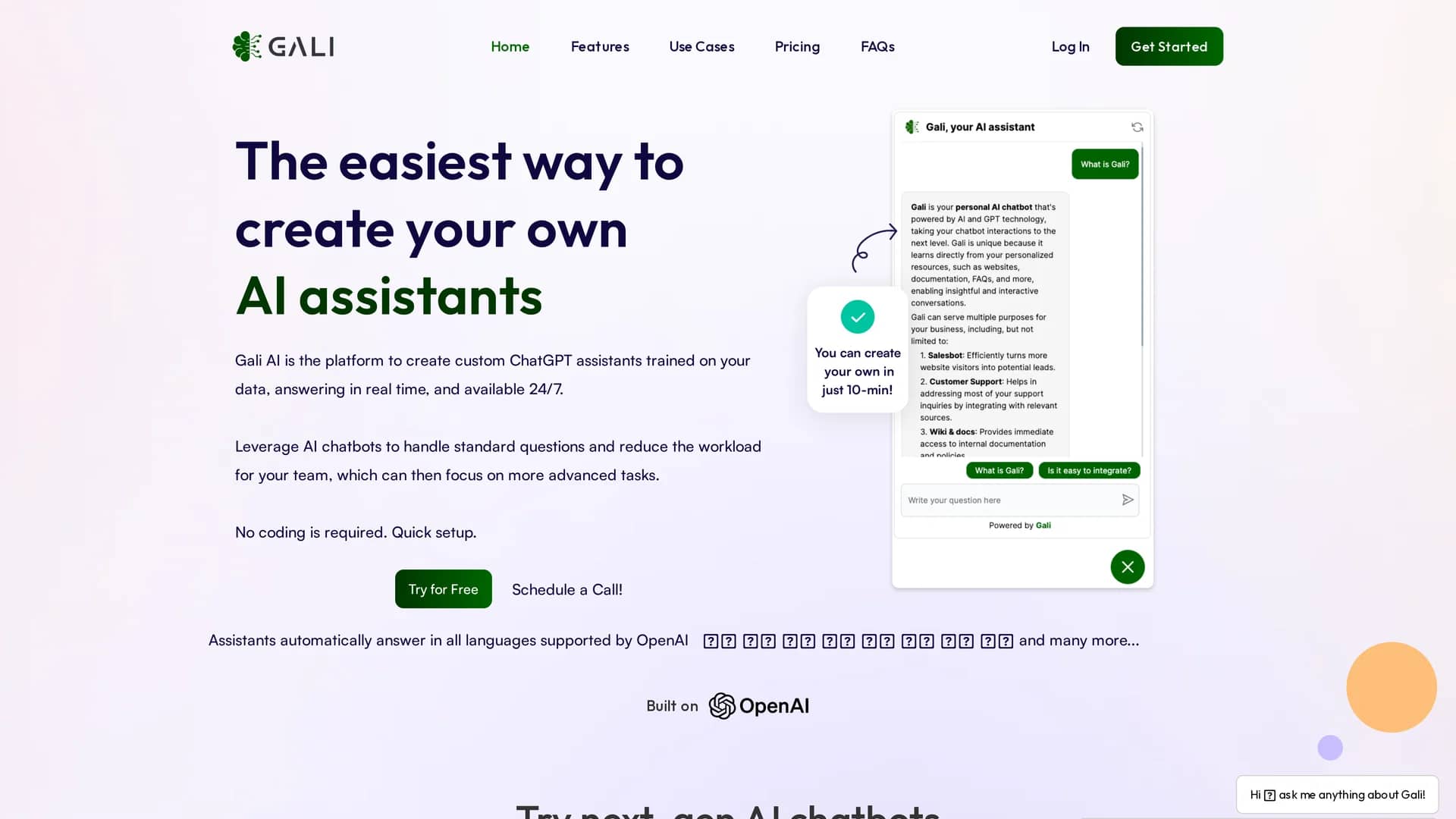 gali-ai homepage