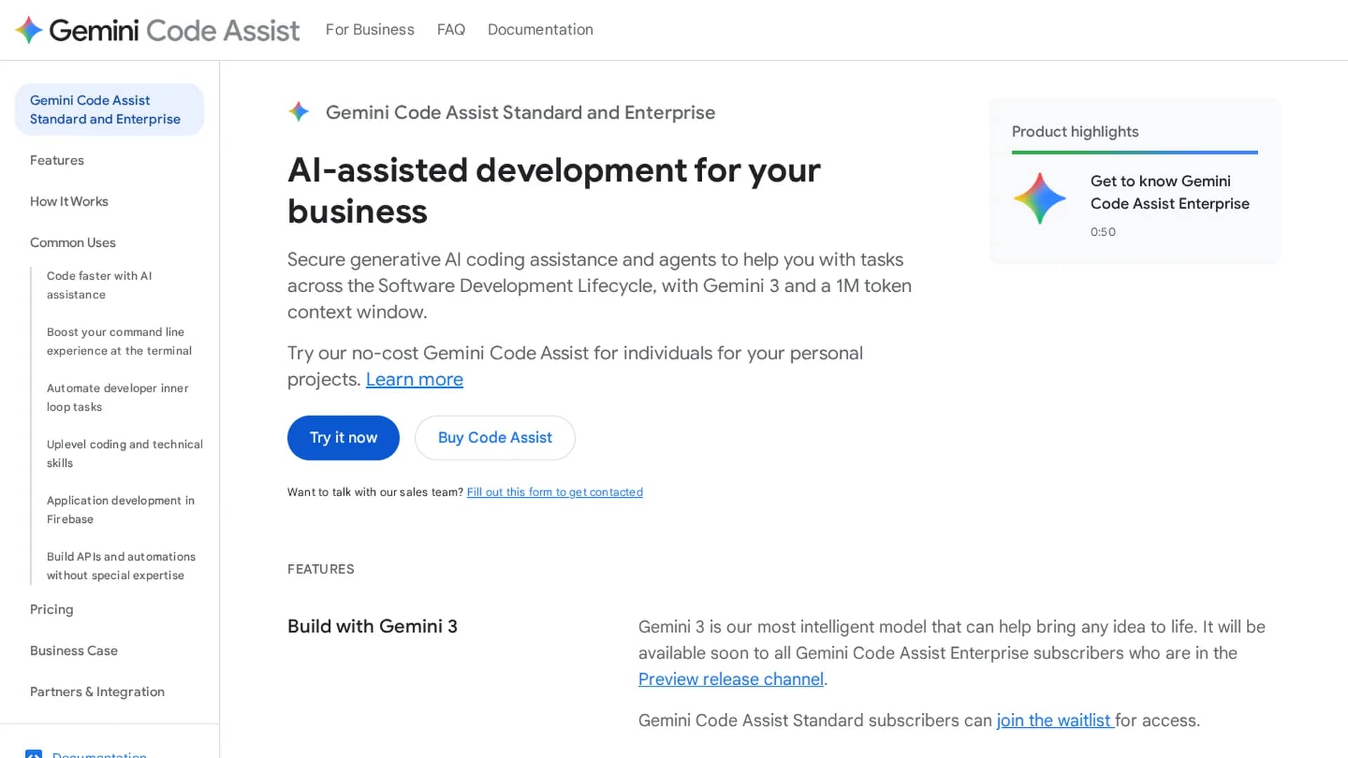 gemini-code-assist homepage