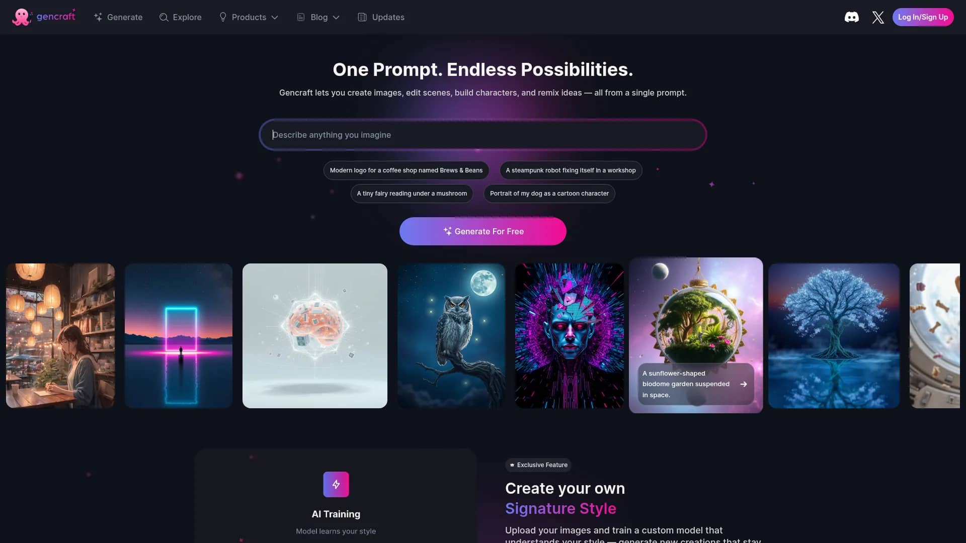 gencraft homepage