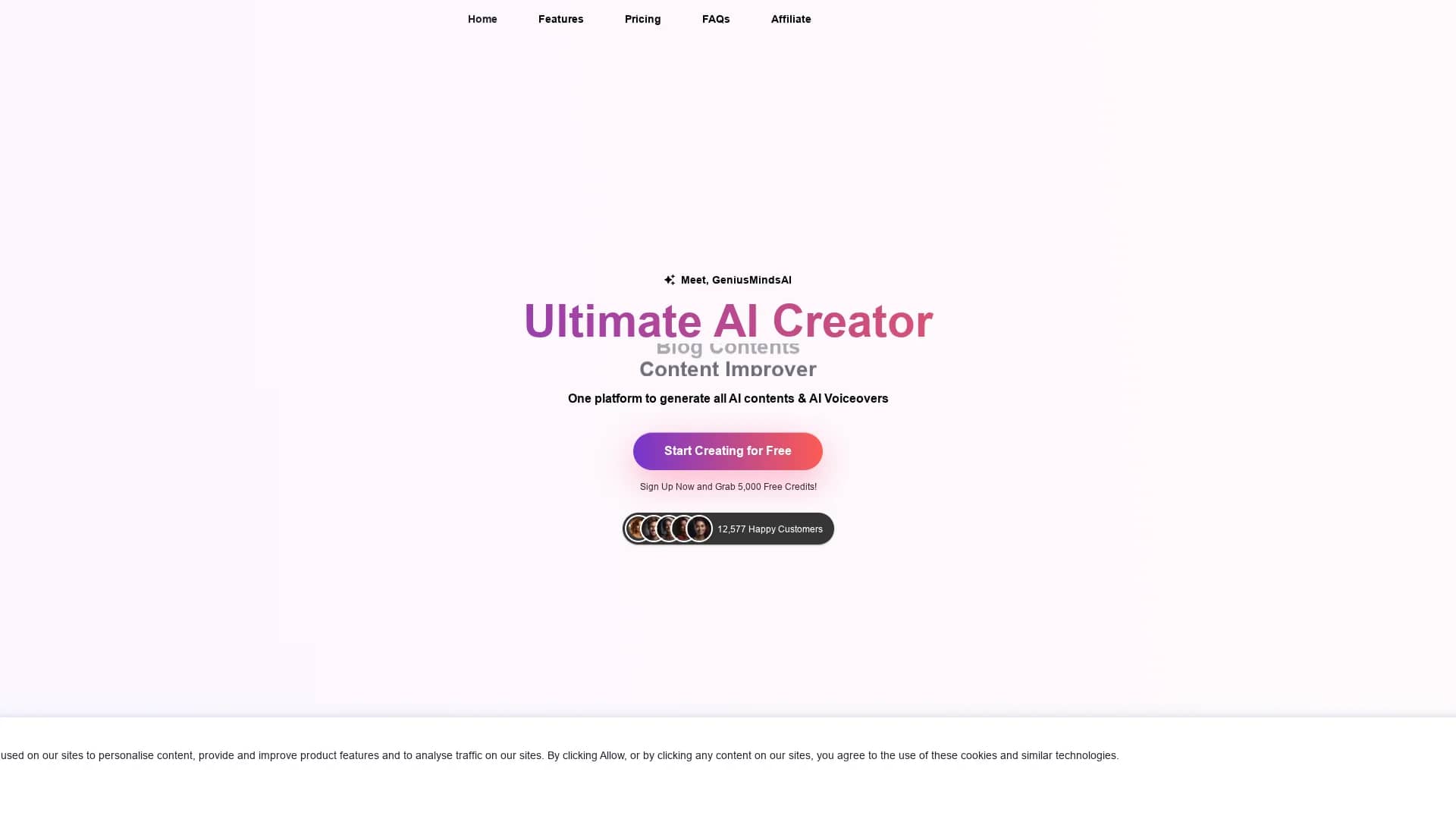 geniusmindsai homepage