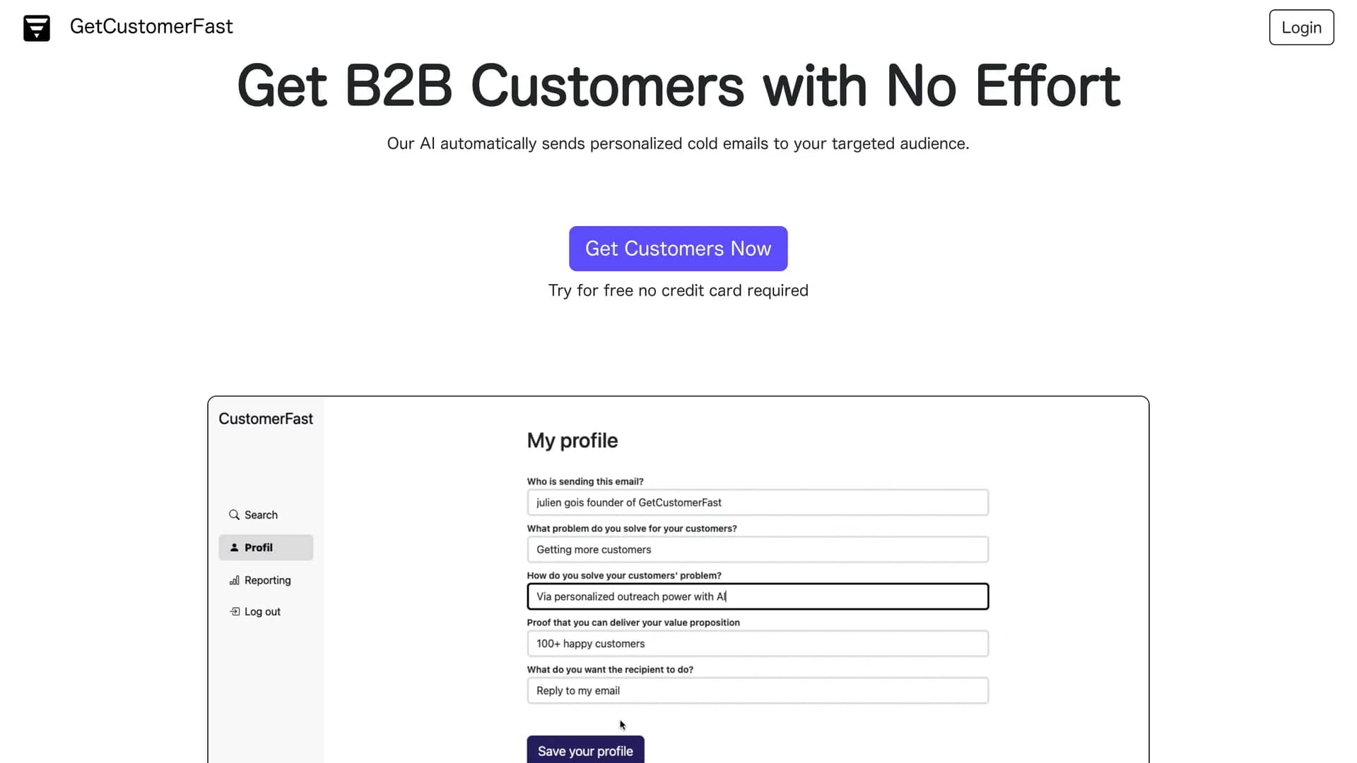 get-customer-fast homepage