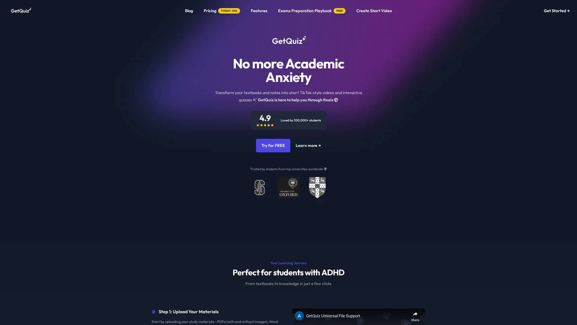 getquiz homepage
