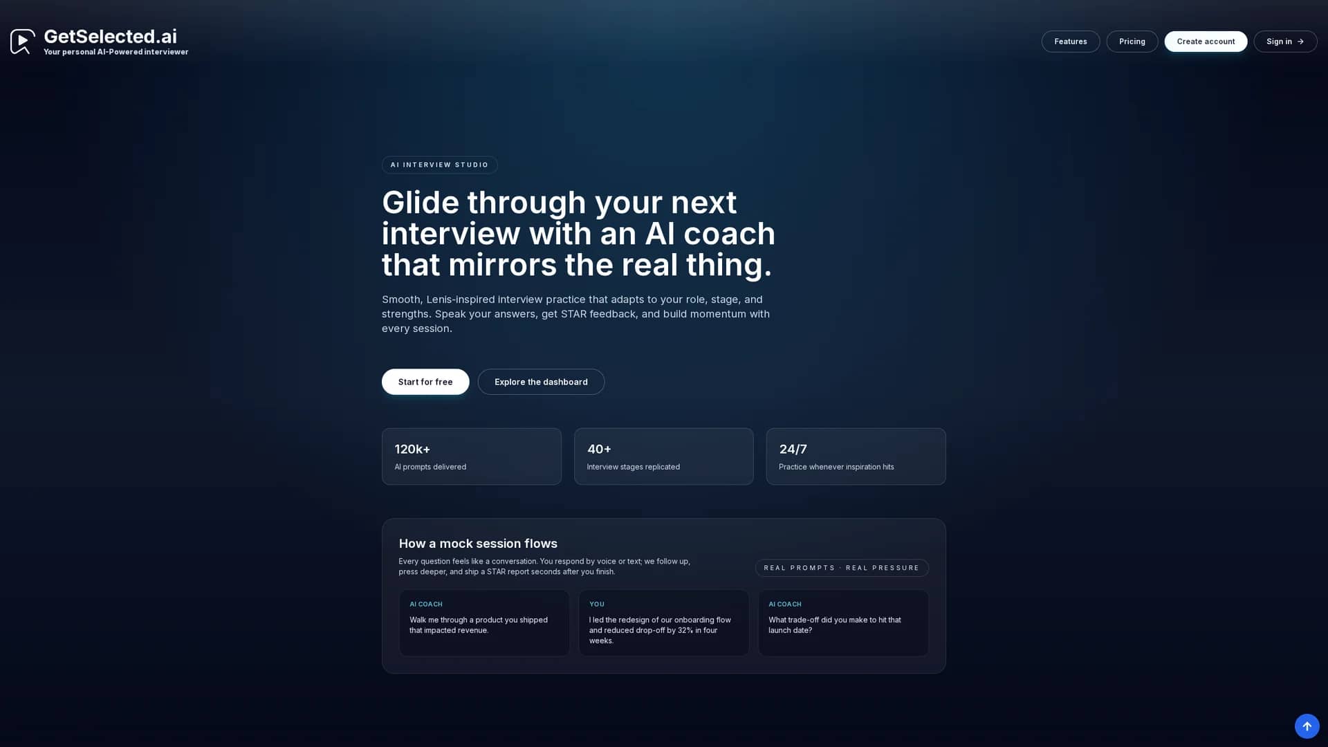 getselected-ai homepage