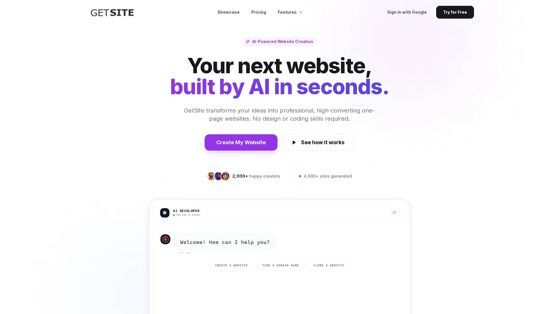 getsite homepage