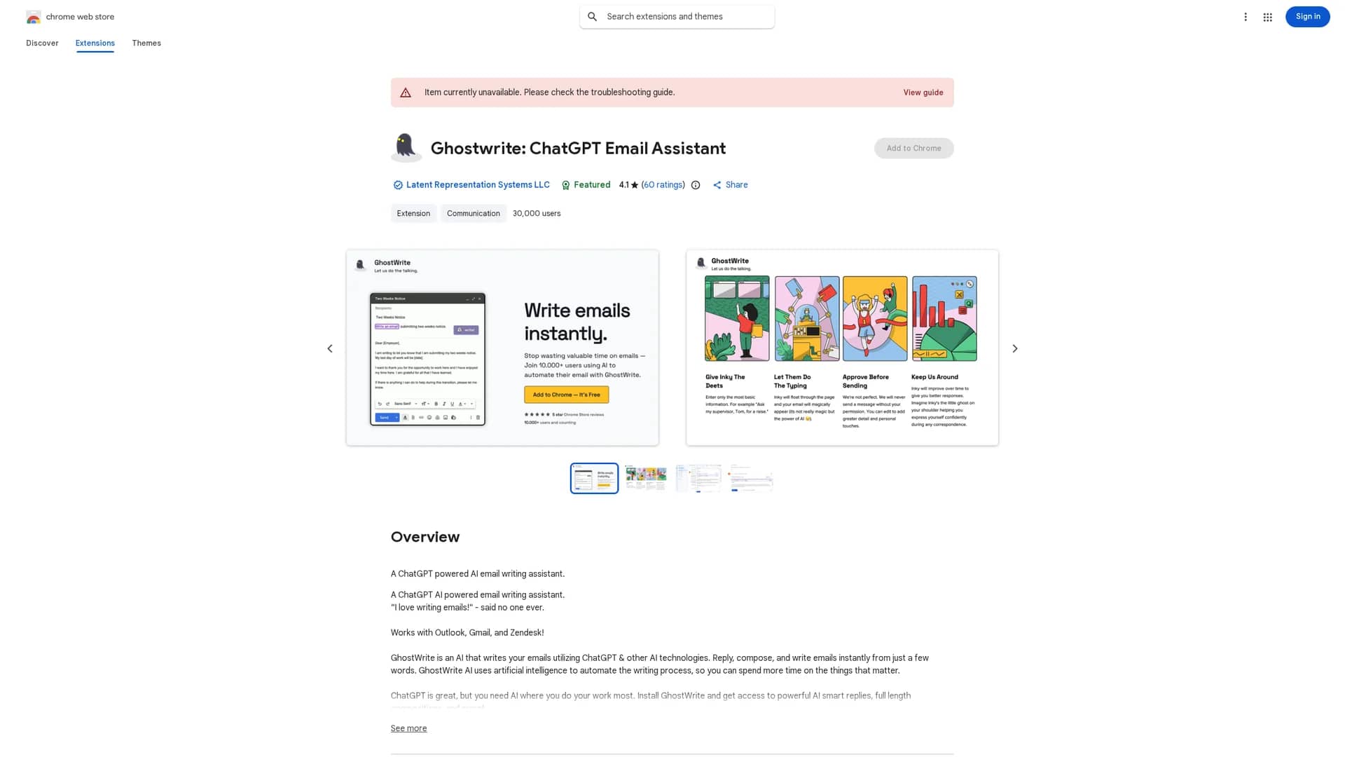 ghostwrite homepage