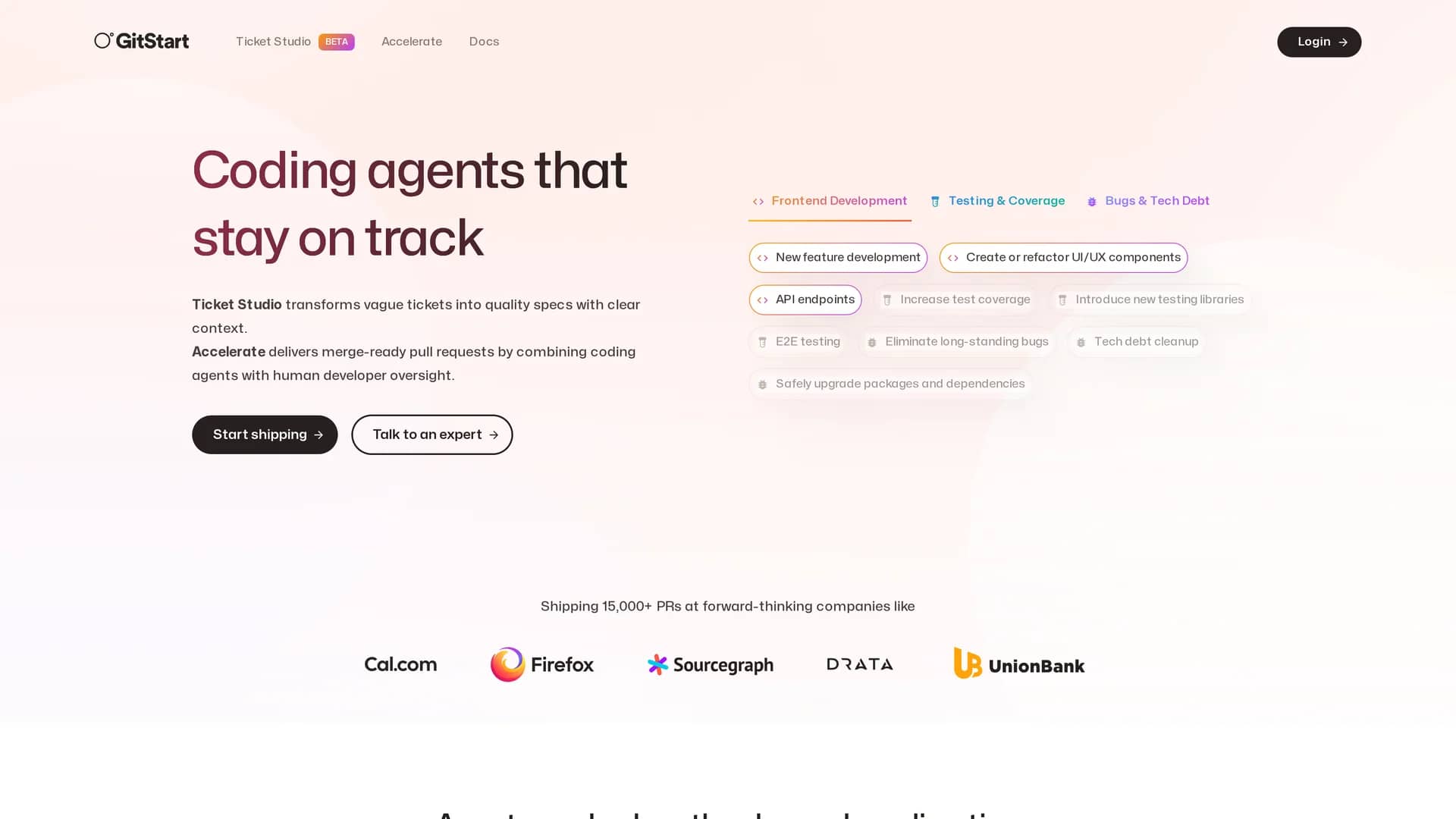 gitstart homepage