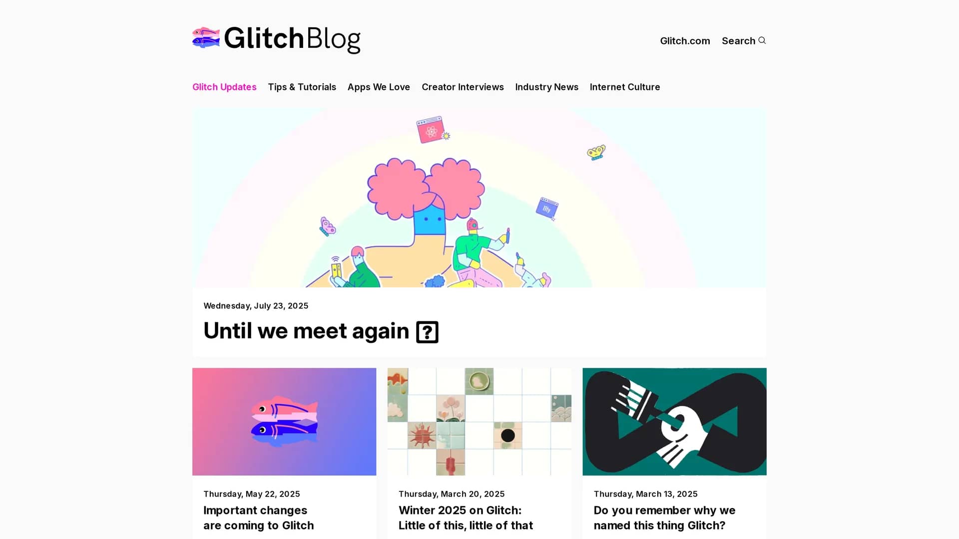 glitch homepage