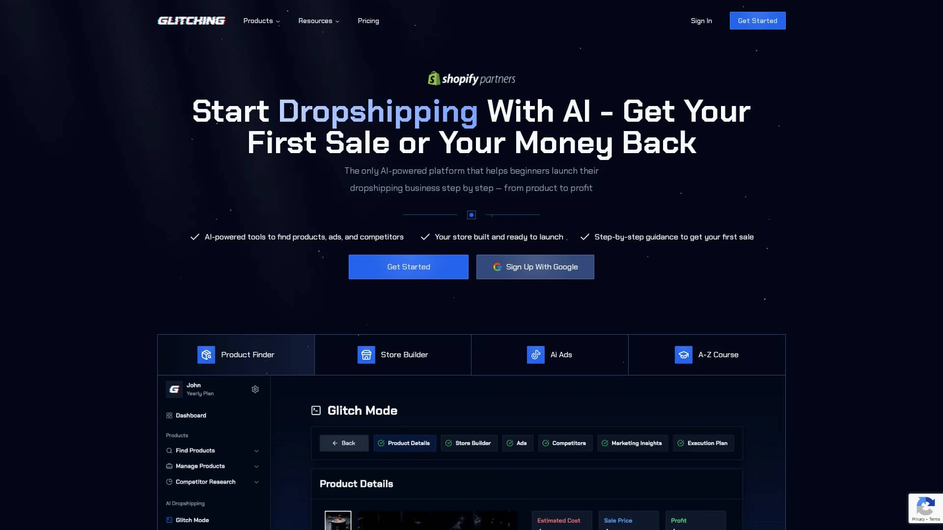 glitching homepage