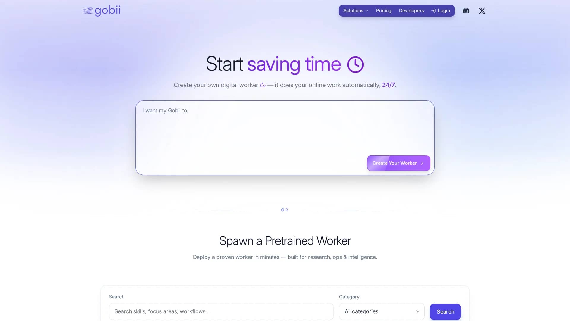 gobii homepage