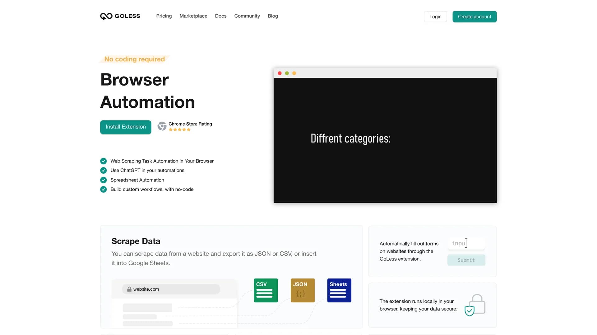 goless-extension-automation homepage