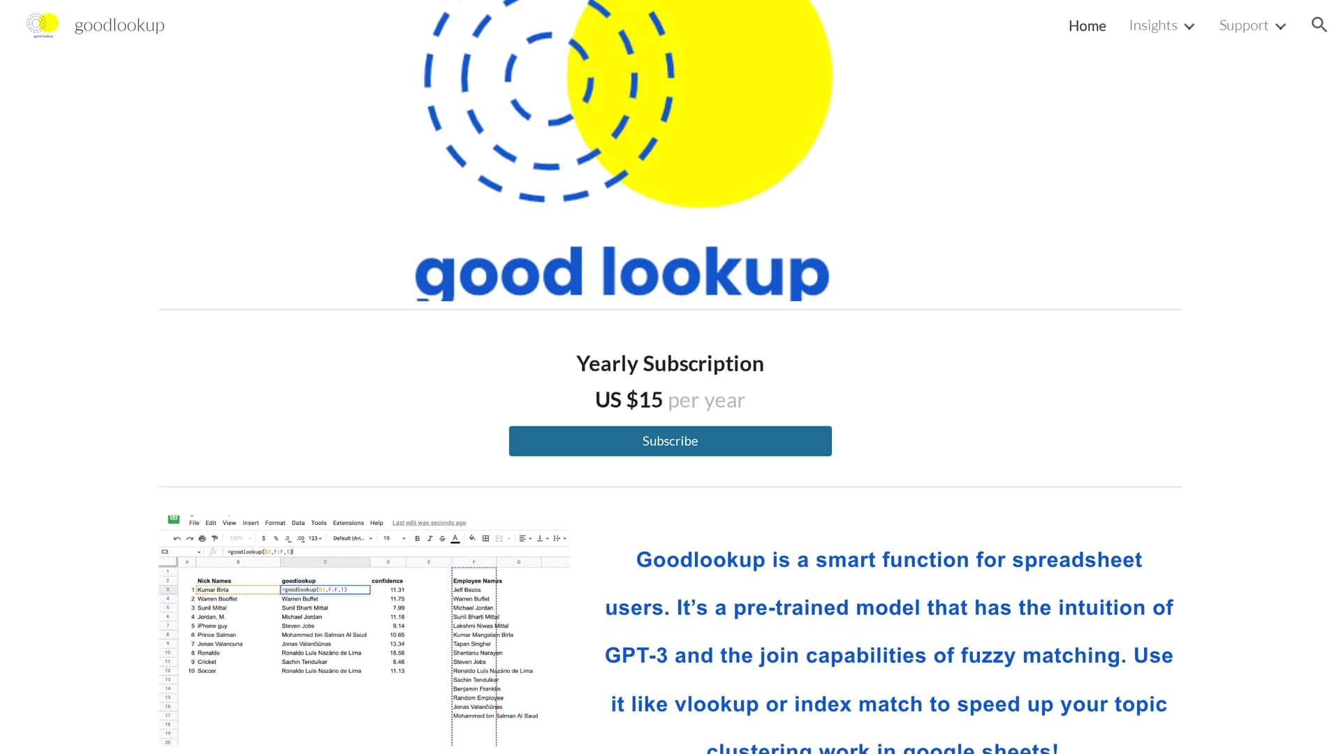 goodlookup homepage