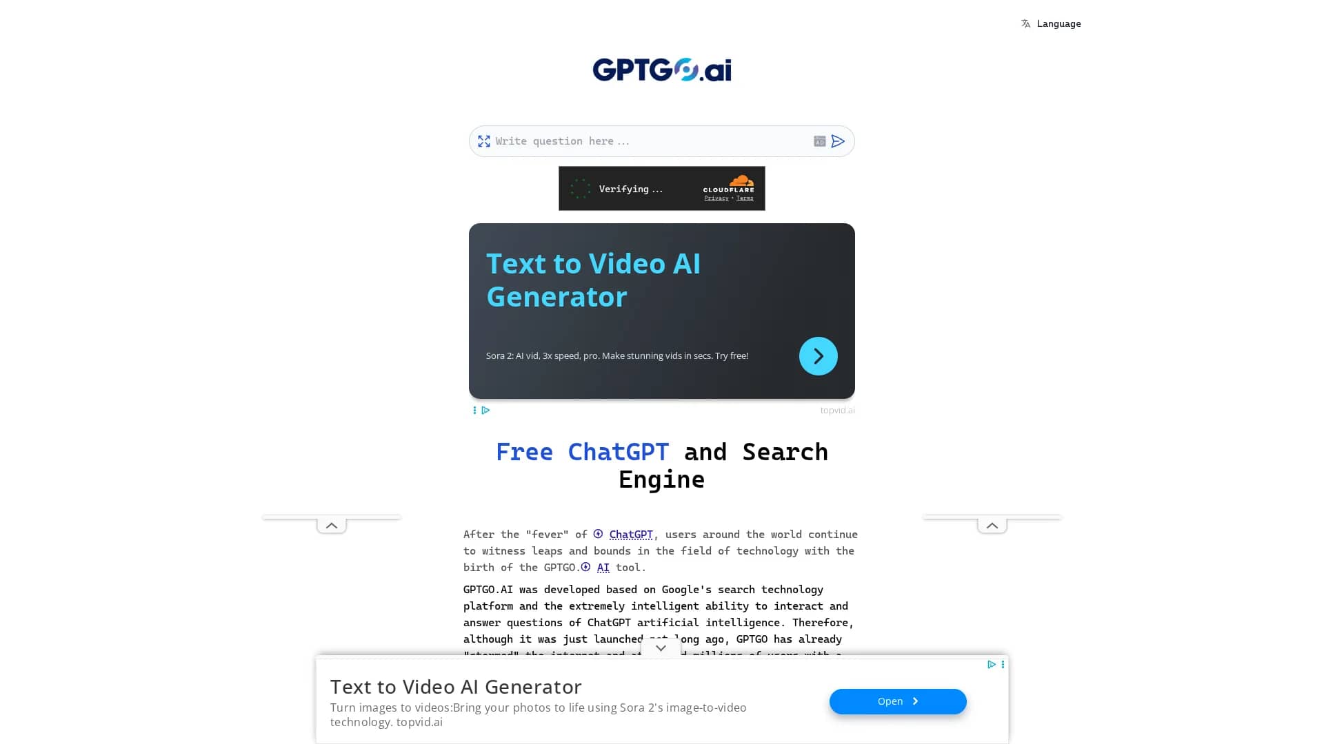 googpt homepage