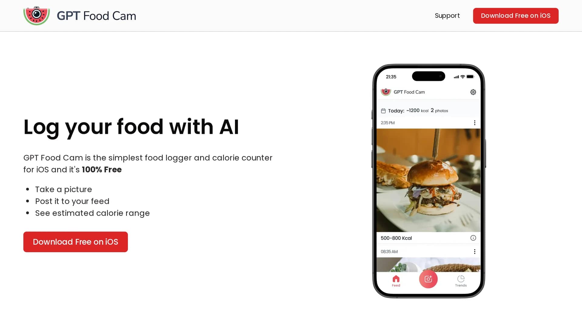 gpt-food-cam homepage
