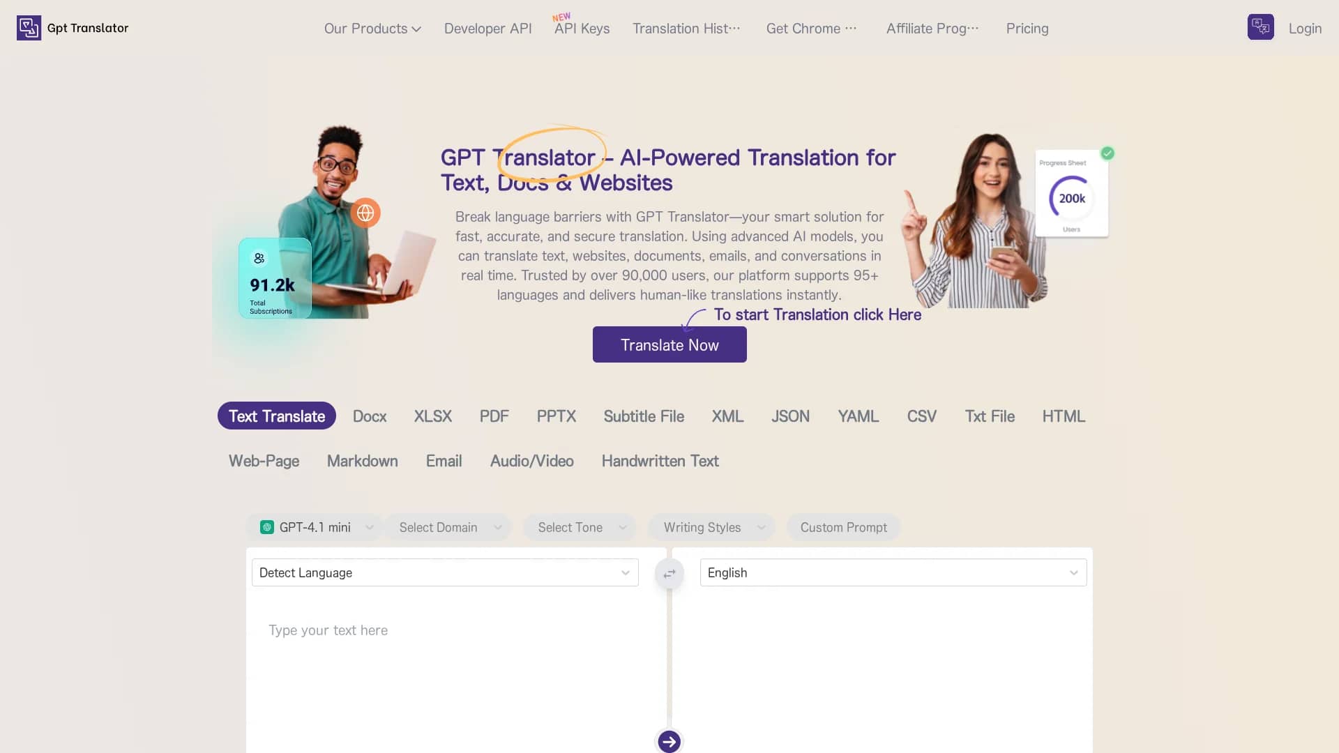 gpt-translator homepage