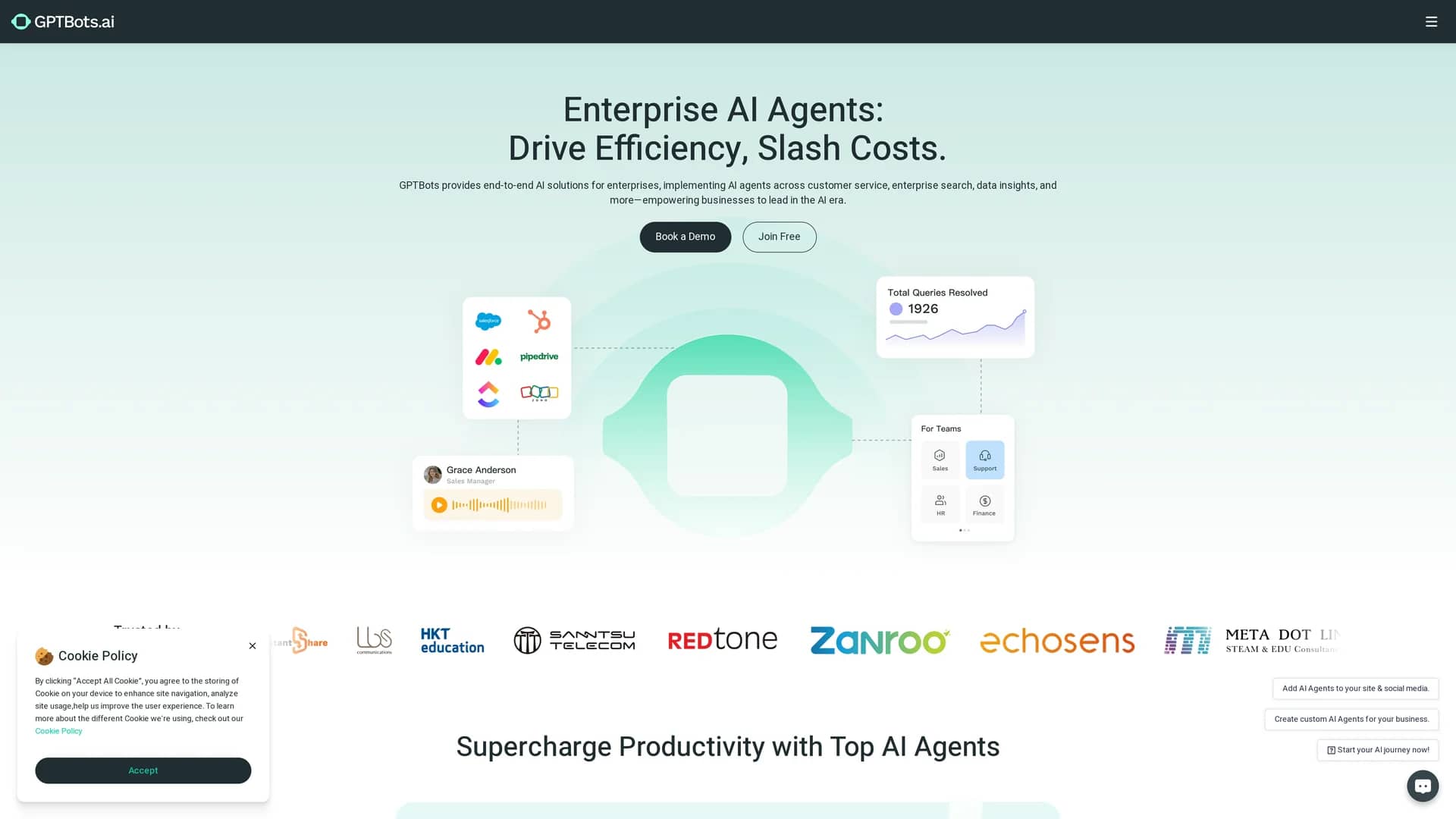 gptbots-ai homepage