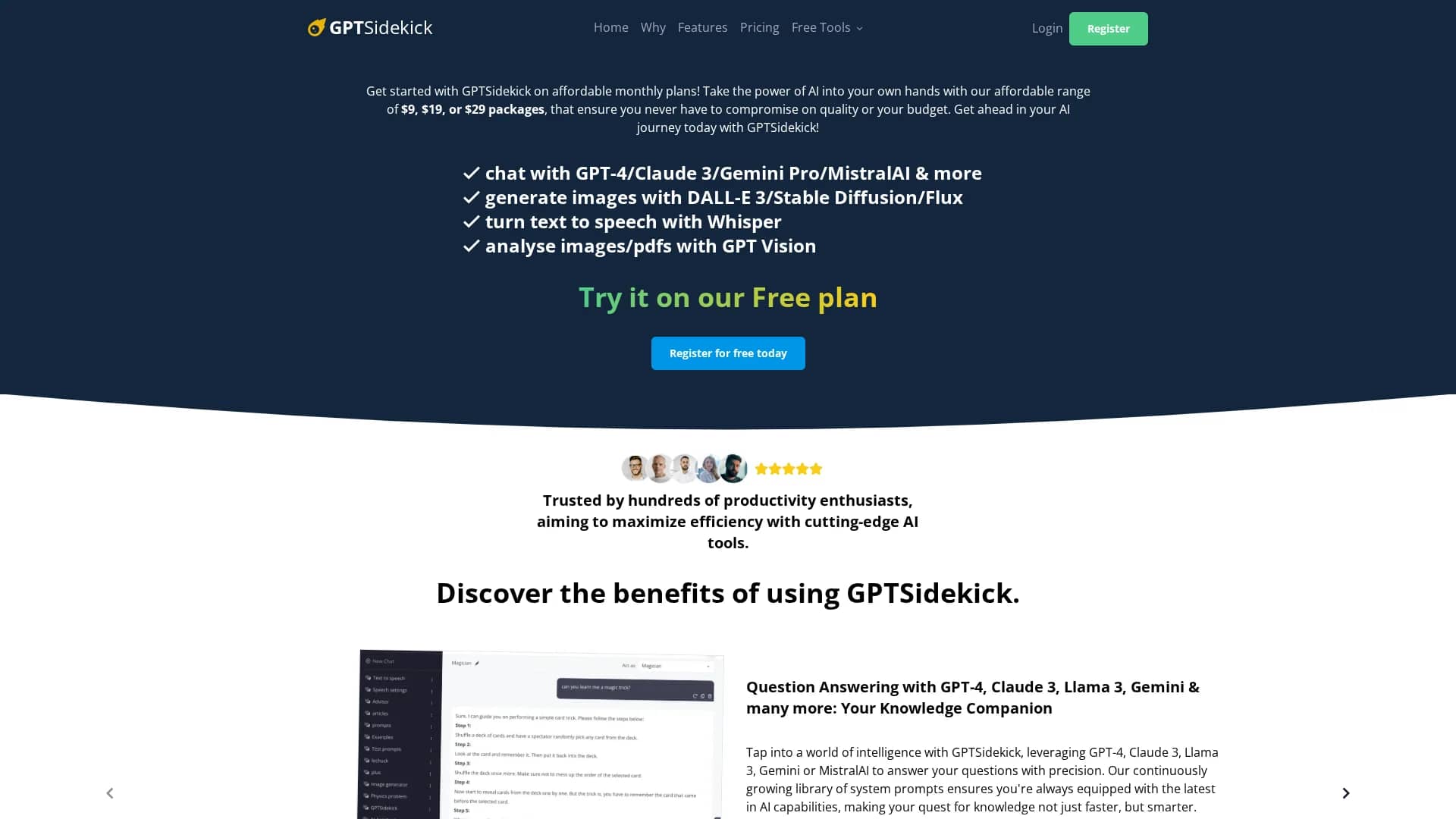 gptsidekick homepage