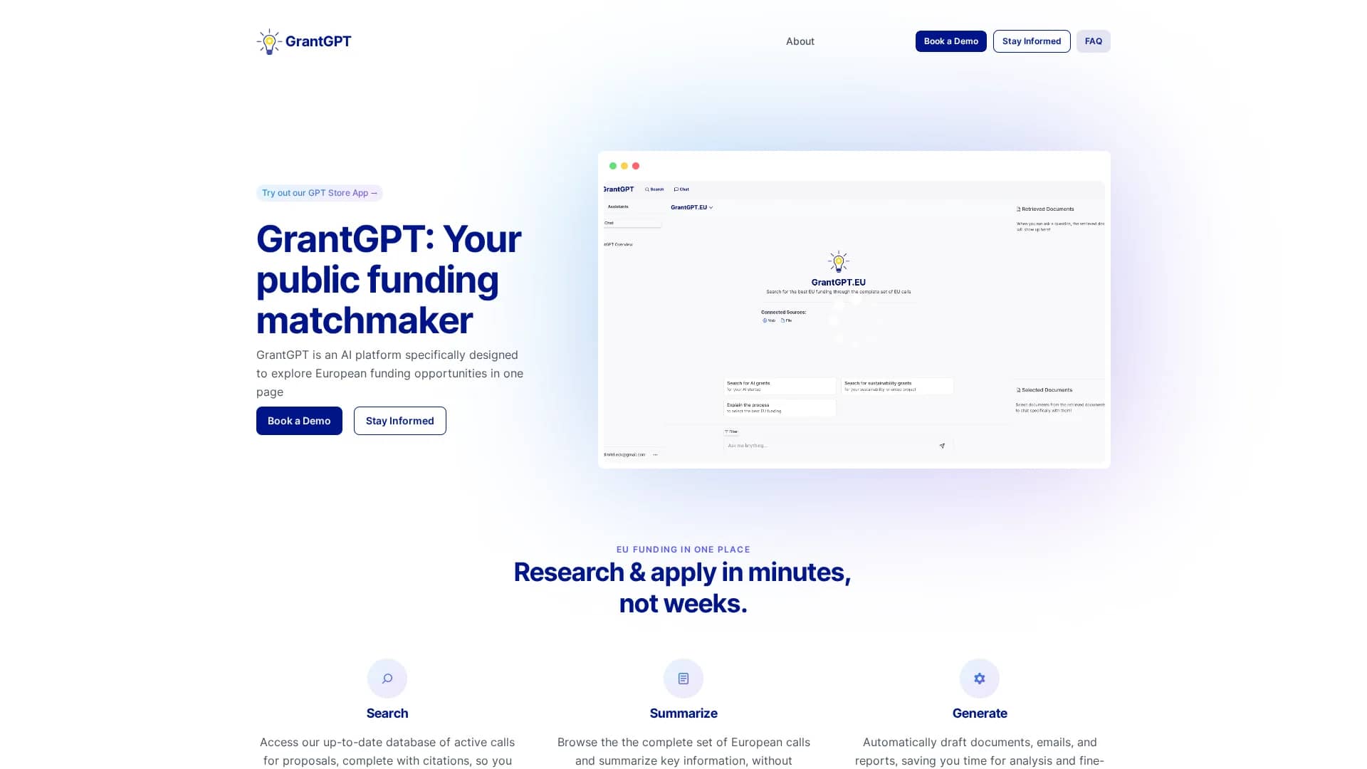 grantgpt homepage