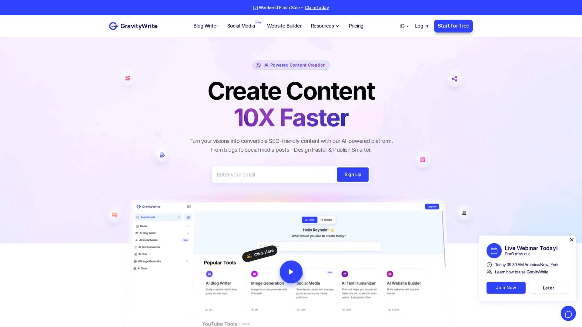 gravity-write homepage