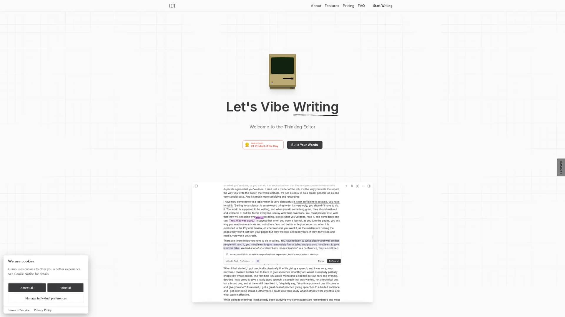 grimo-ai homepage