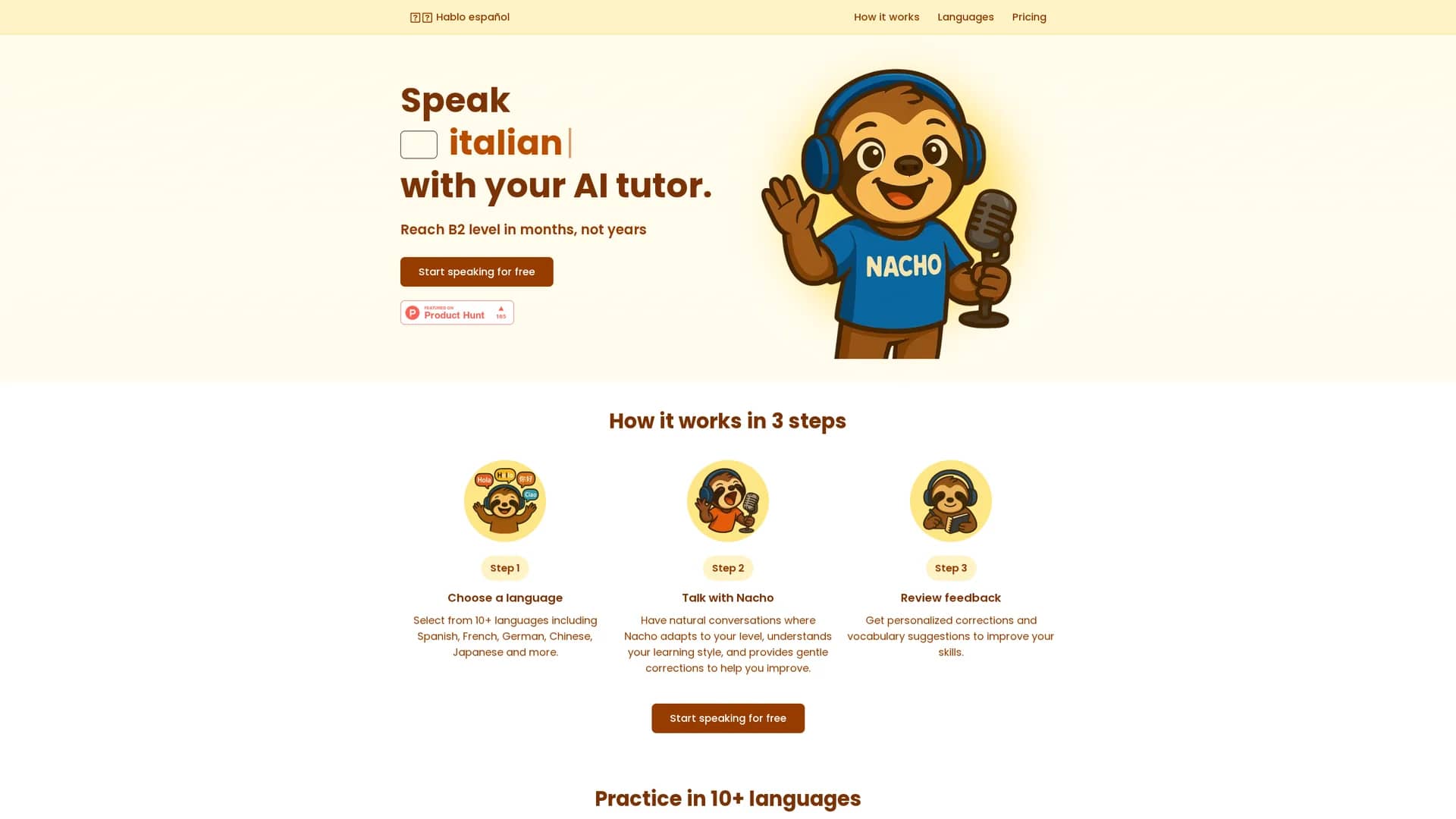 hablo-pro homepage