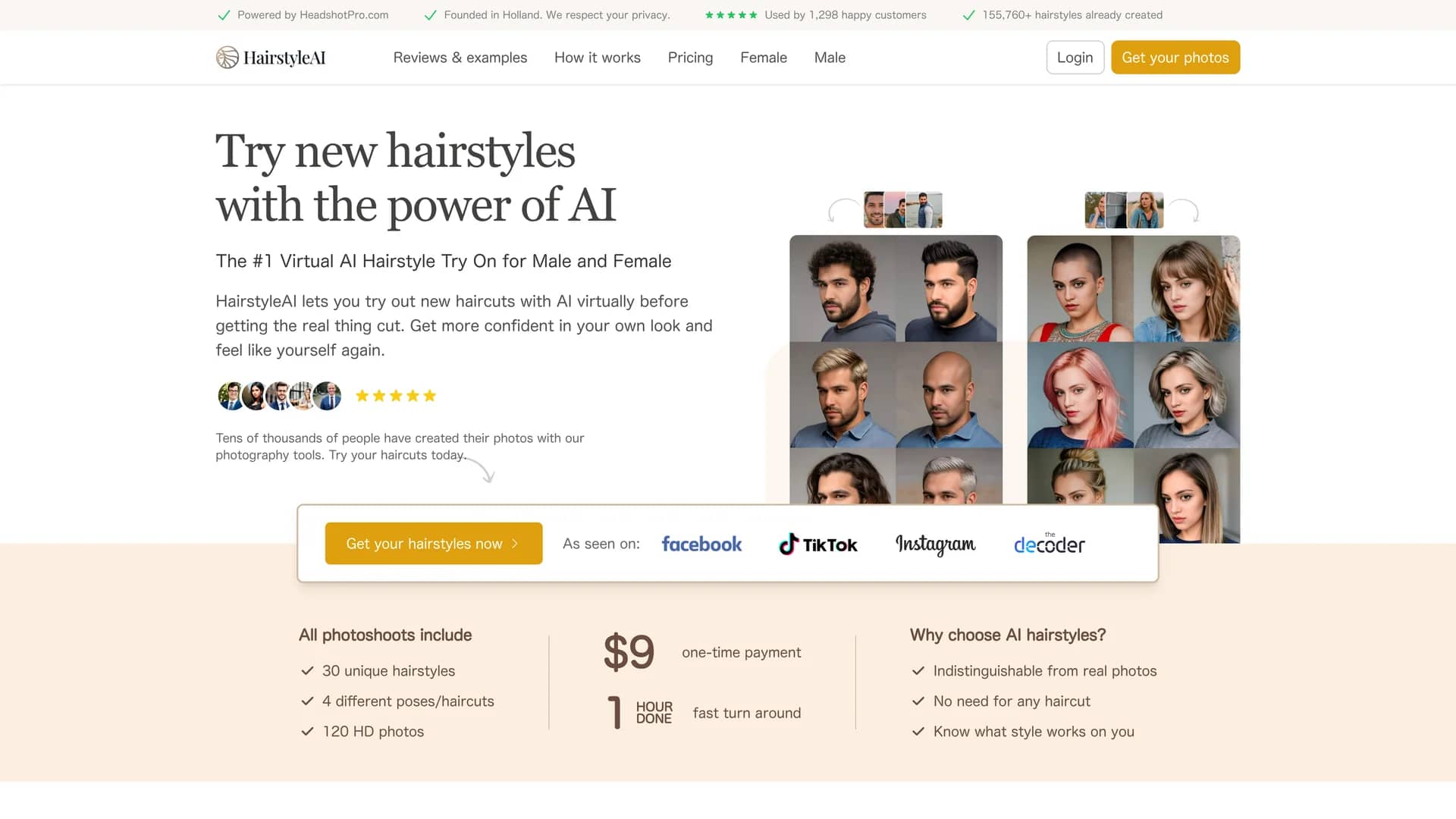 hairstyleai homepage