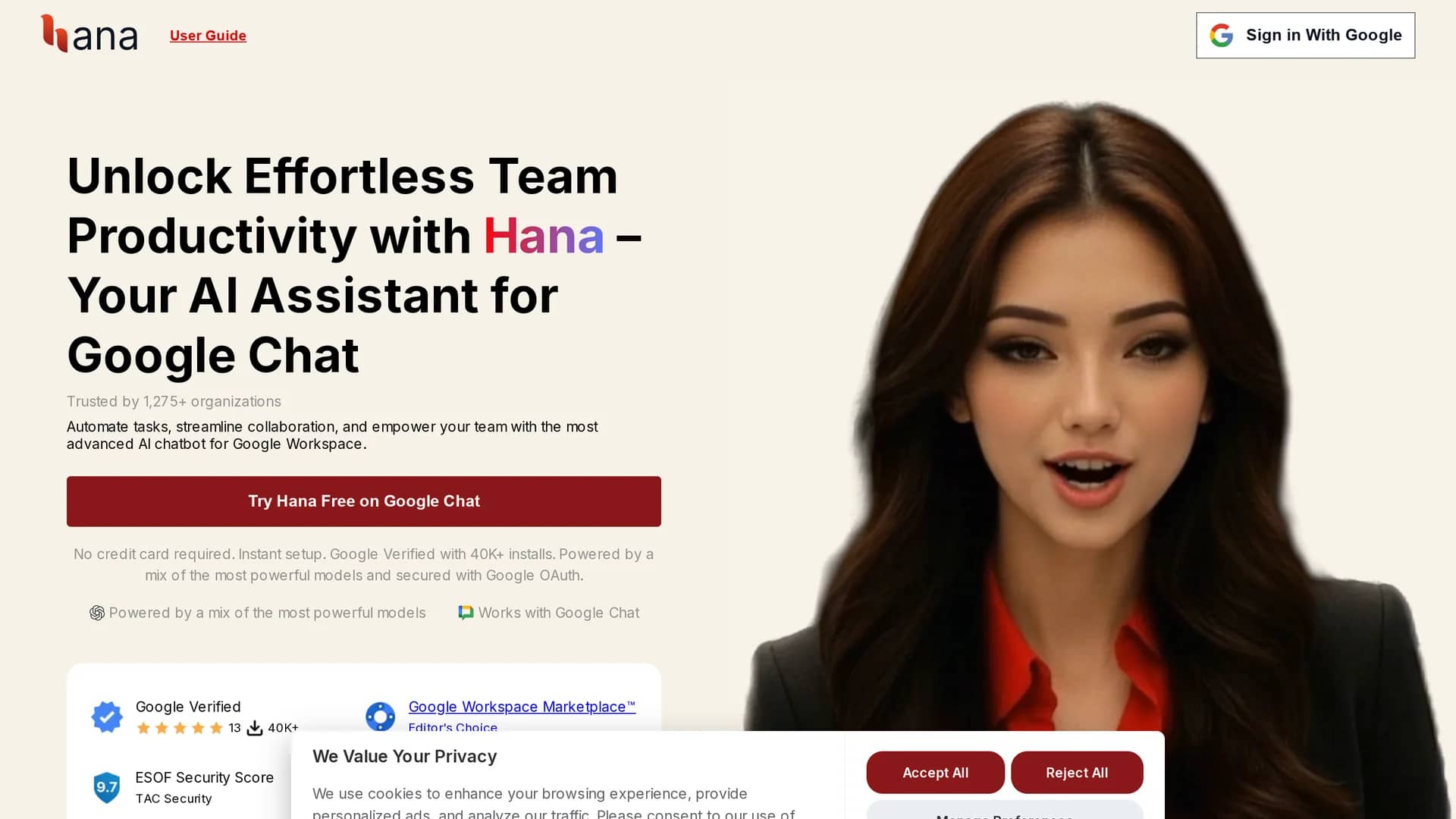 hana homepage