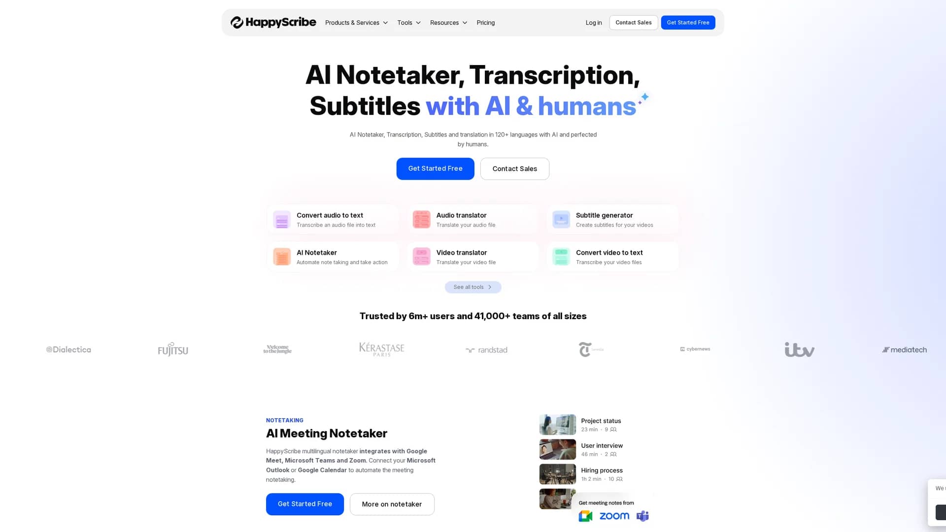 happy-scribe homepage