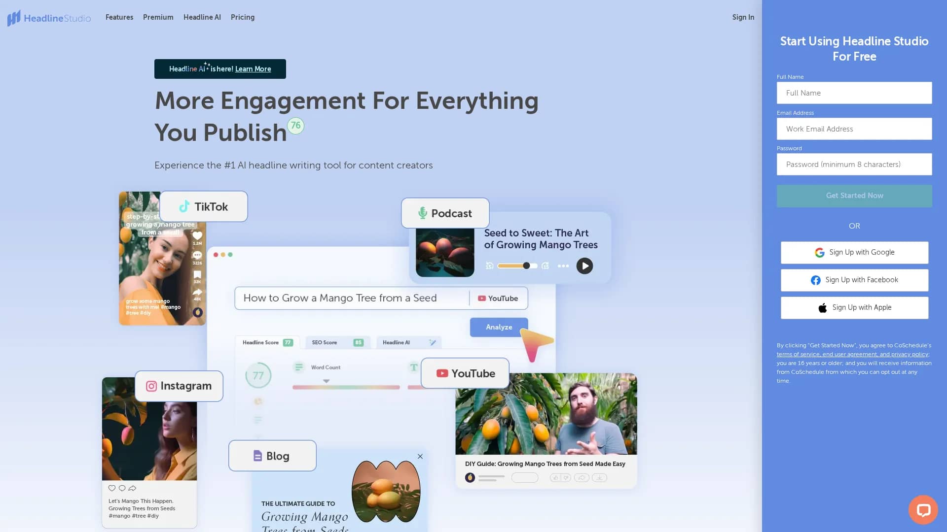headline-studio homepage