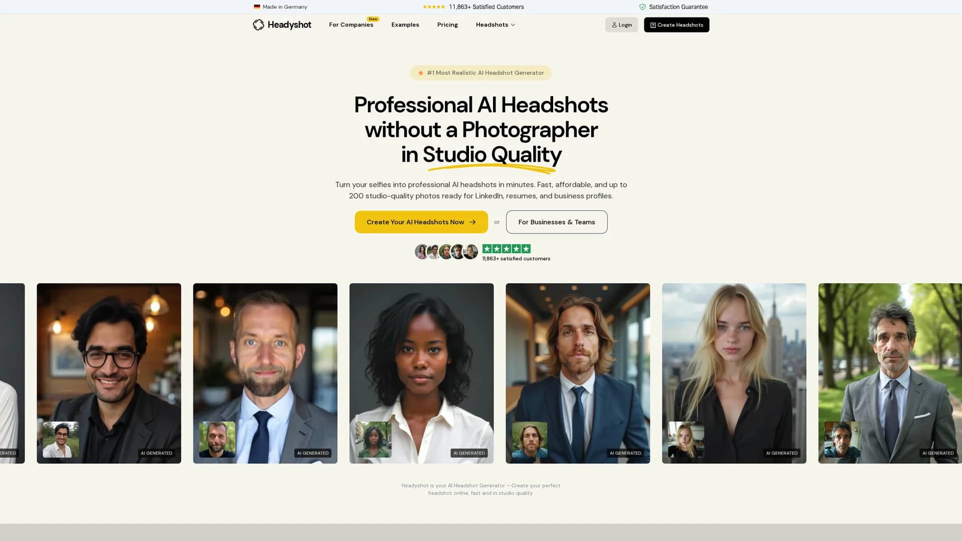 headyshot homepage