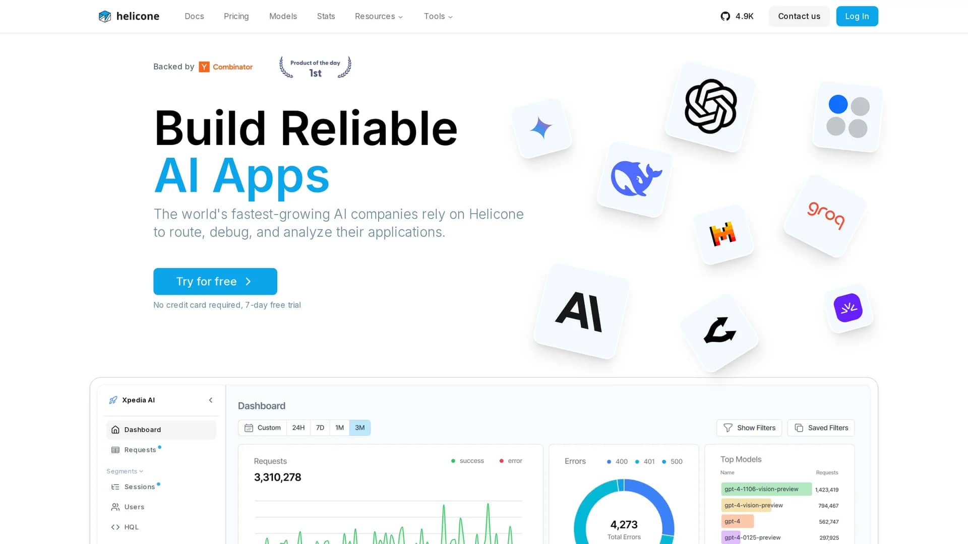 helicone homepage
