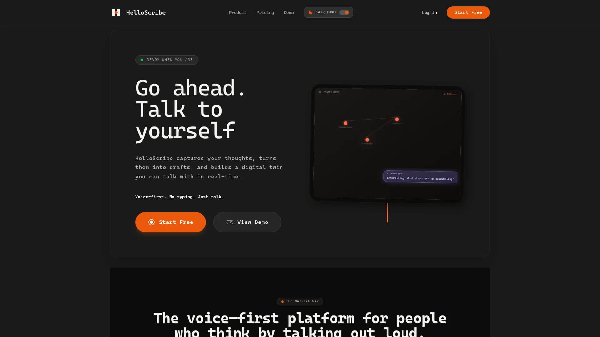 helloscribe homepage