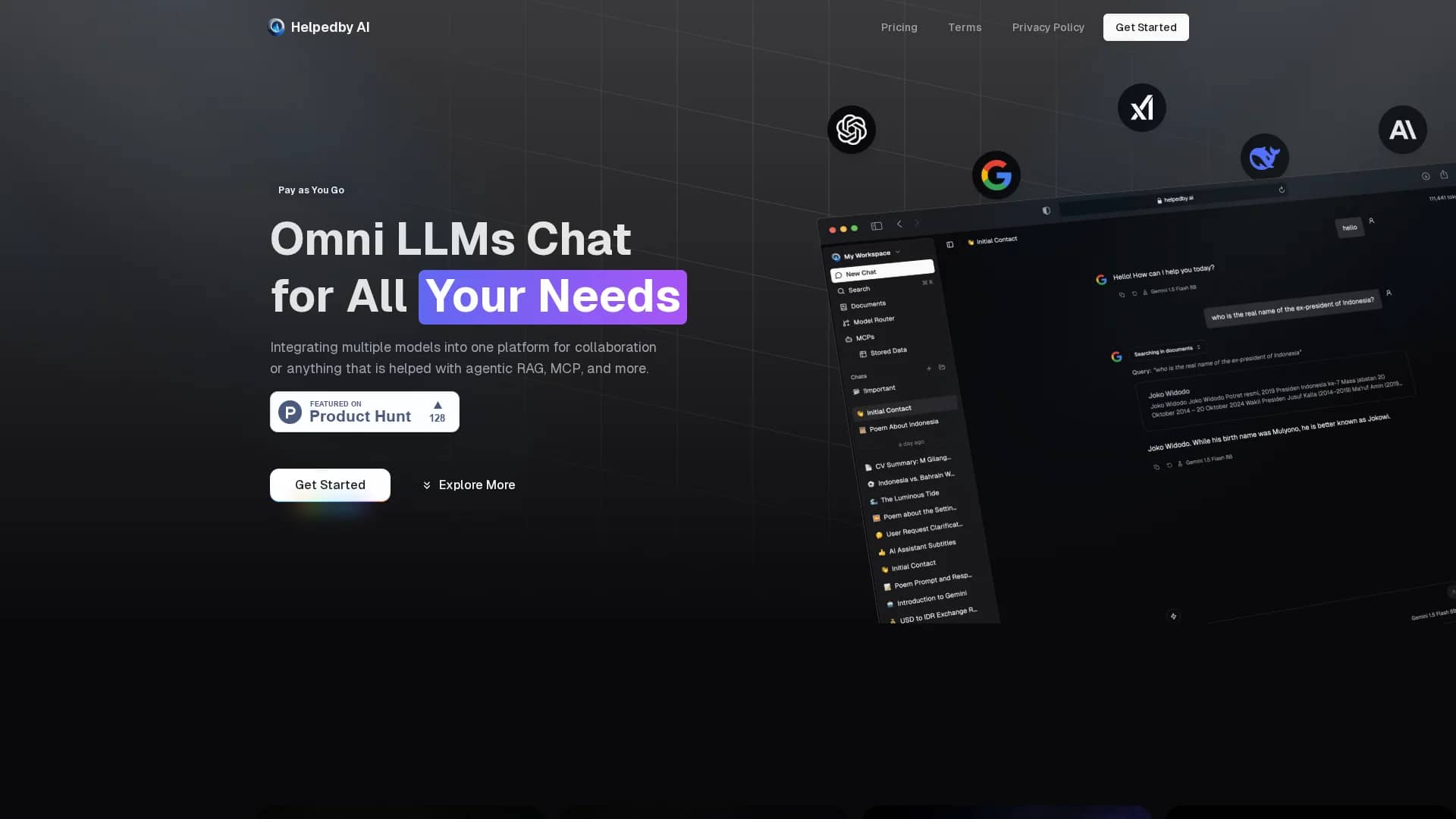 helpedby-ai homepage