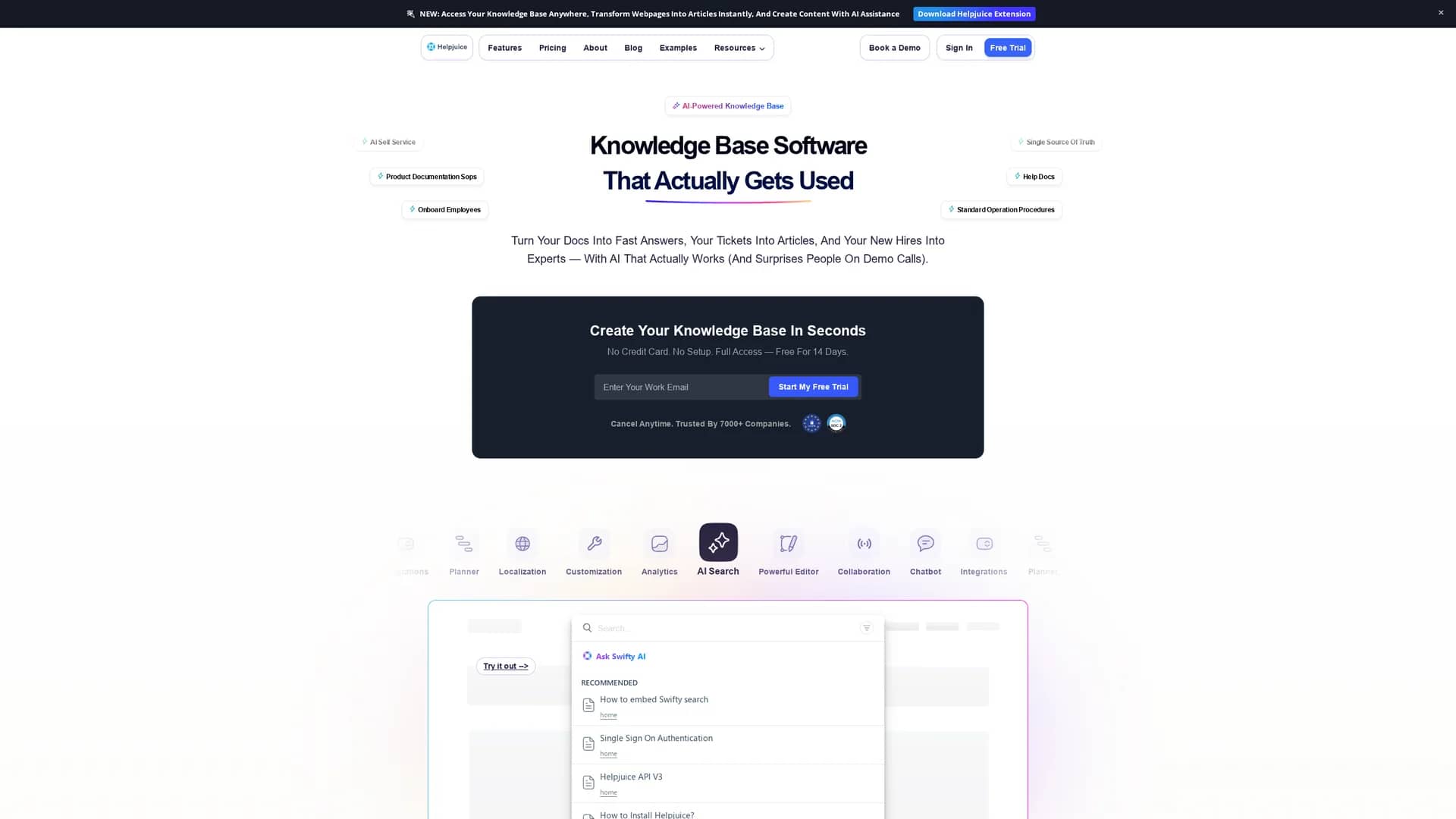 helpjuice homepage