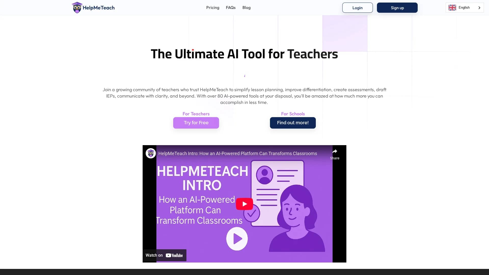 helpmeteach-ai homepage