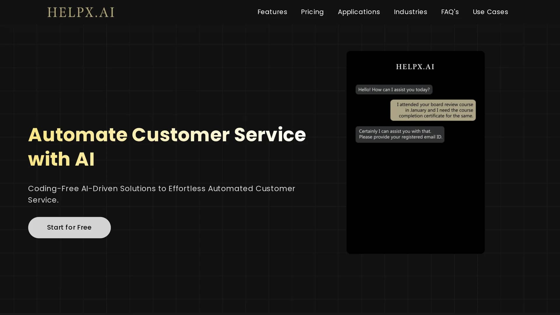 helpx-ai homepage