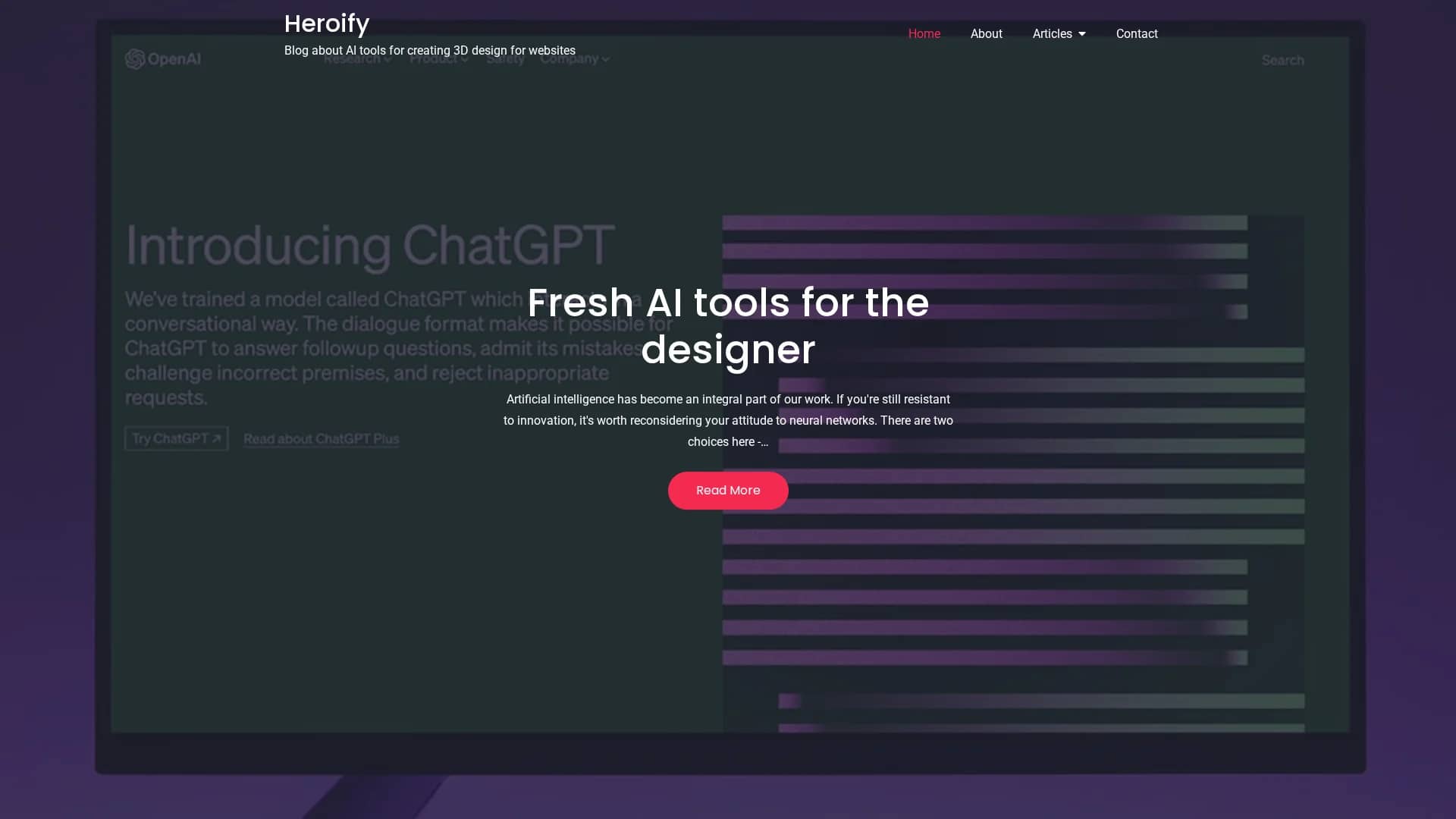 heroify homepage