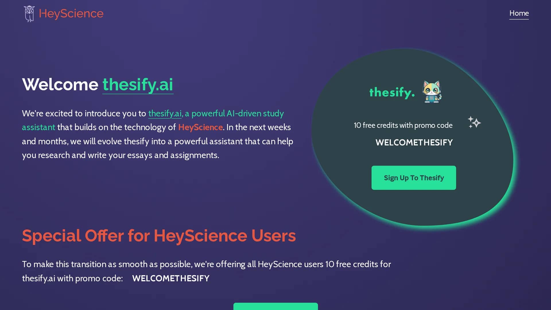 heyscience homepage