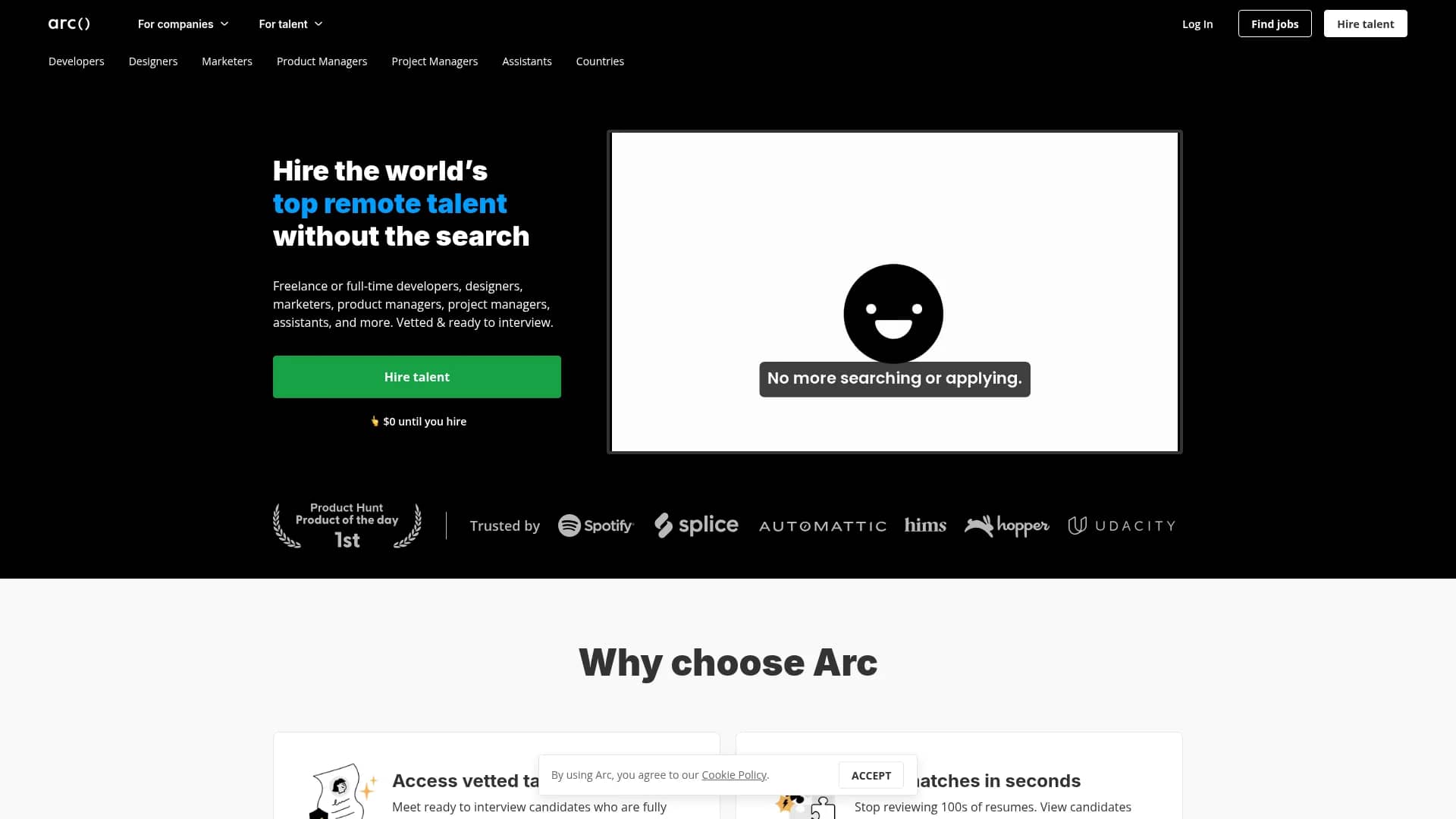 hireai-ai-recruiter-by-arc homepage