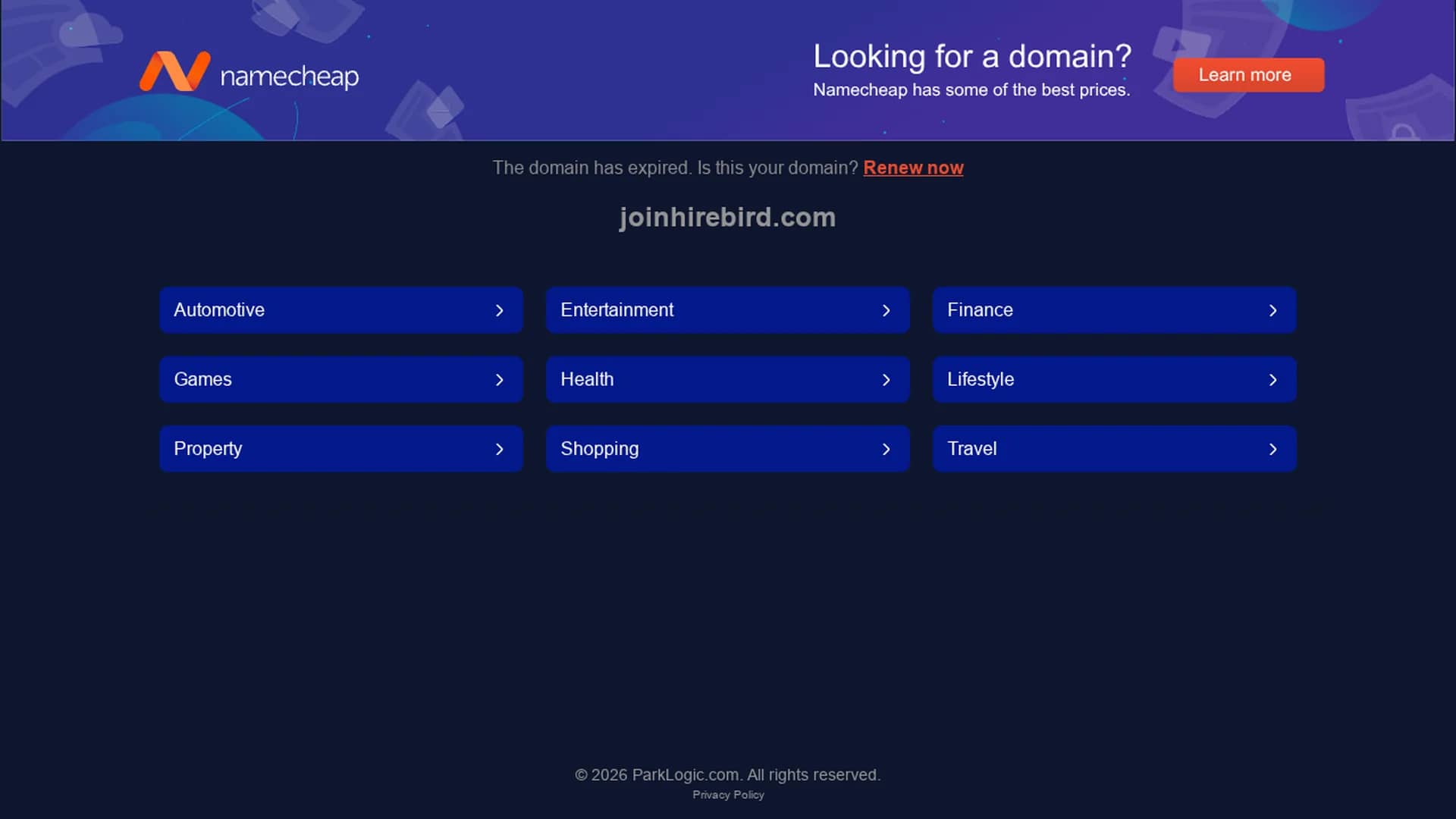 hirebird homepage