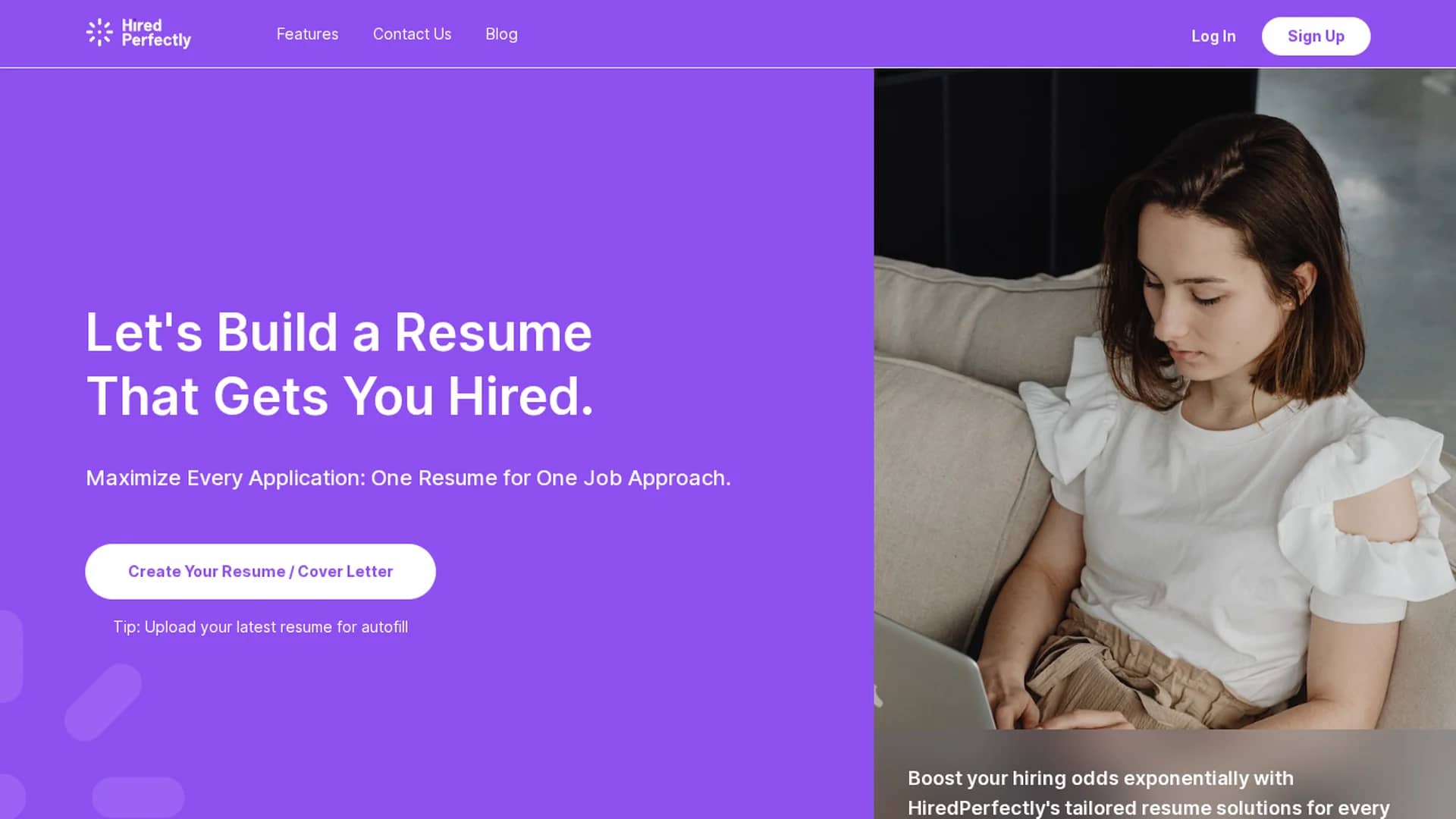 hiredperfectly homepage