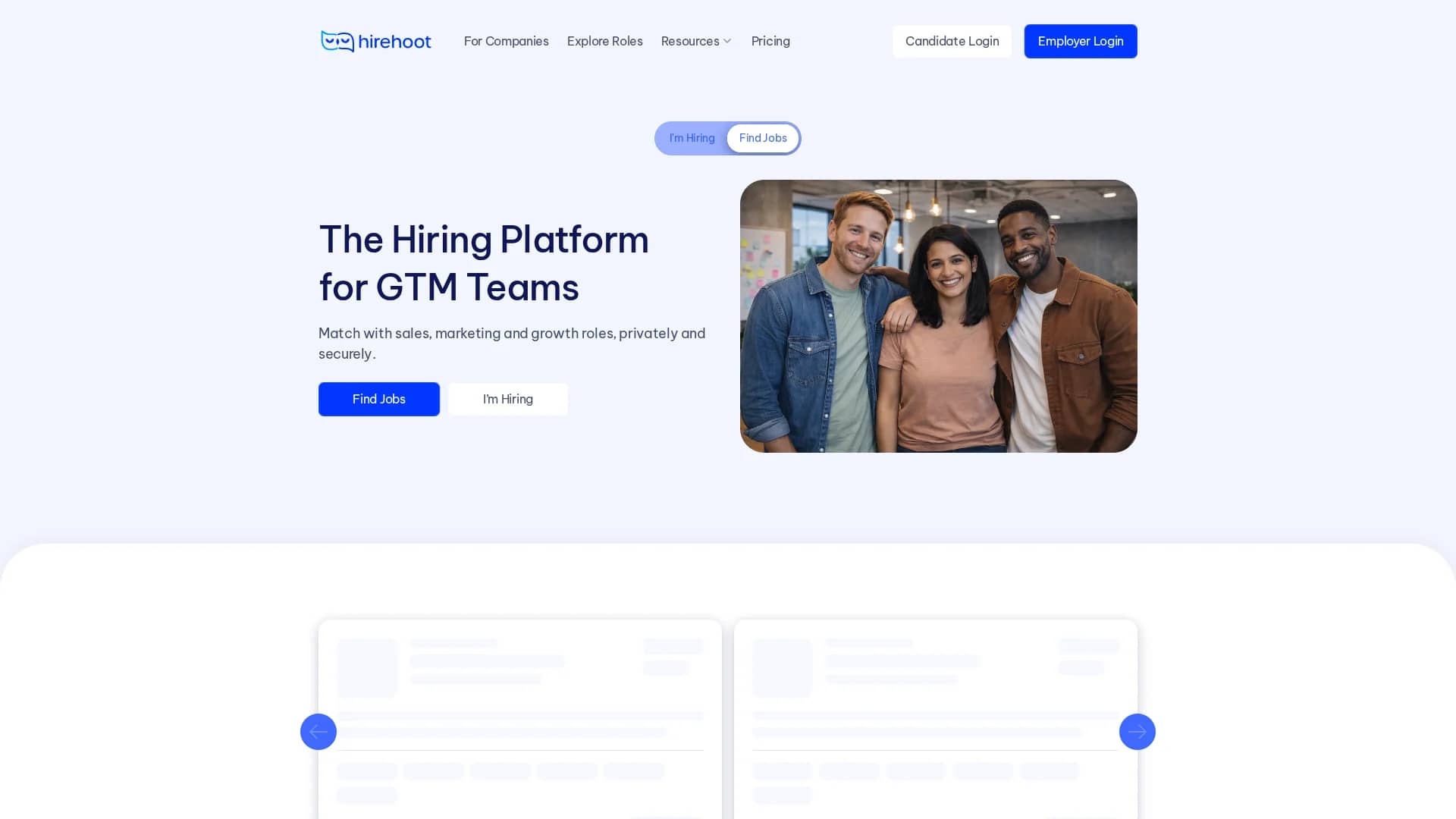 hirehoot homepage
