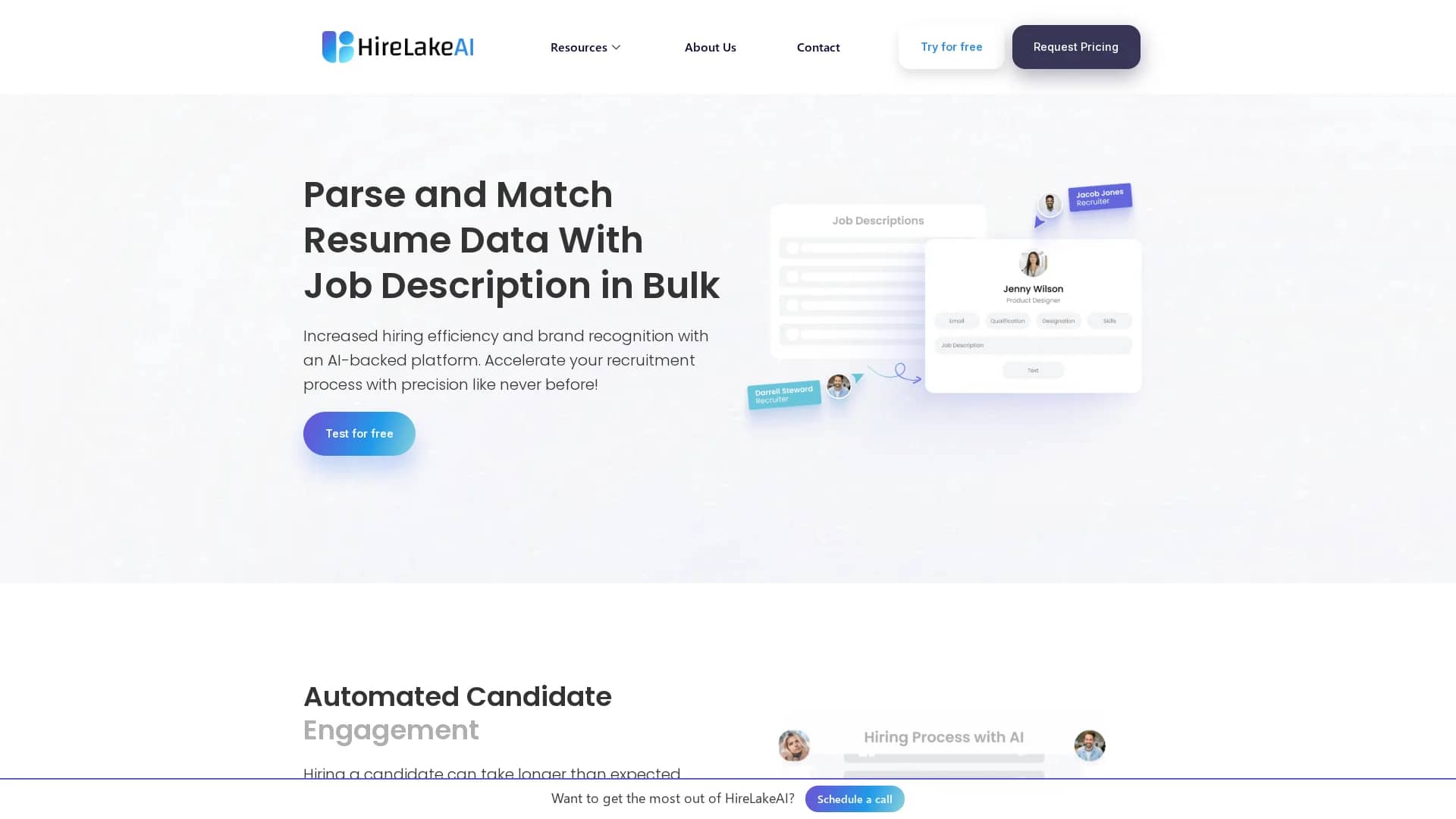 hirelakeai homepage