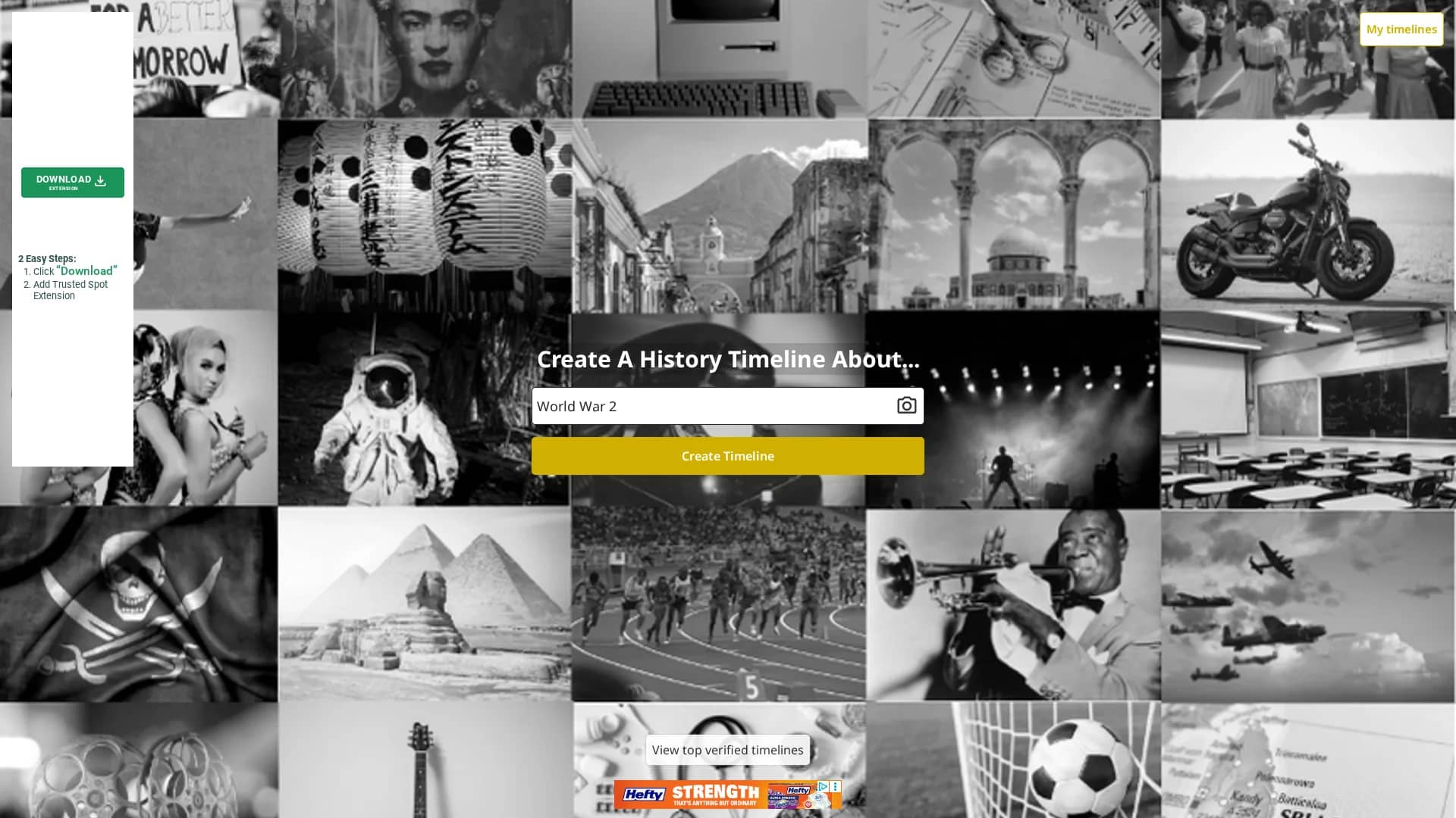 history-timelines homepage