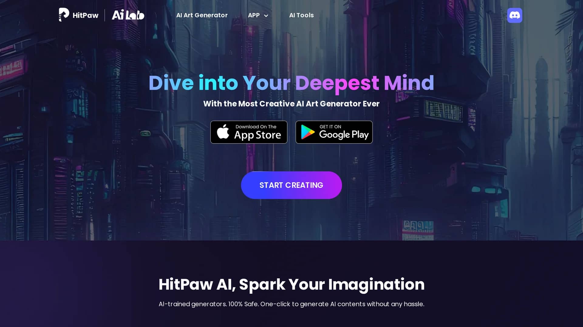 hitpaw-ai-image-generator homepage