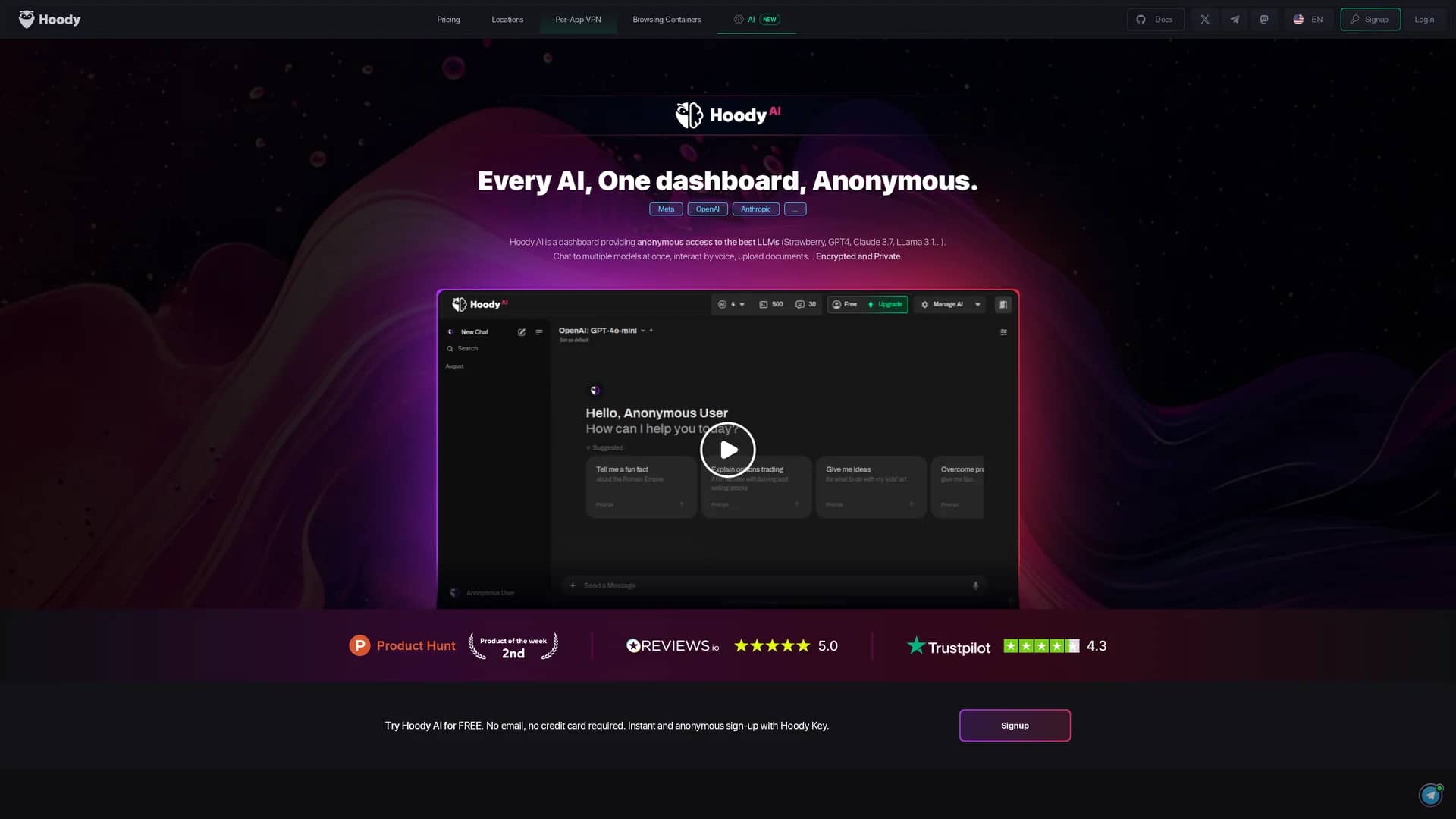 hoody-ai homepage