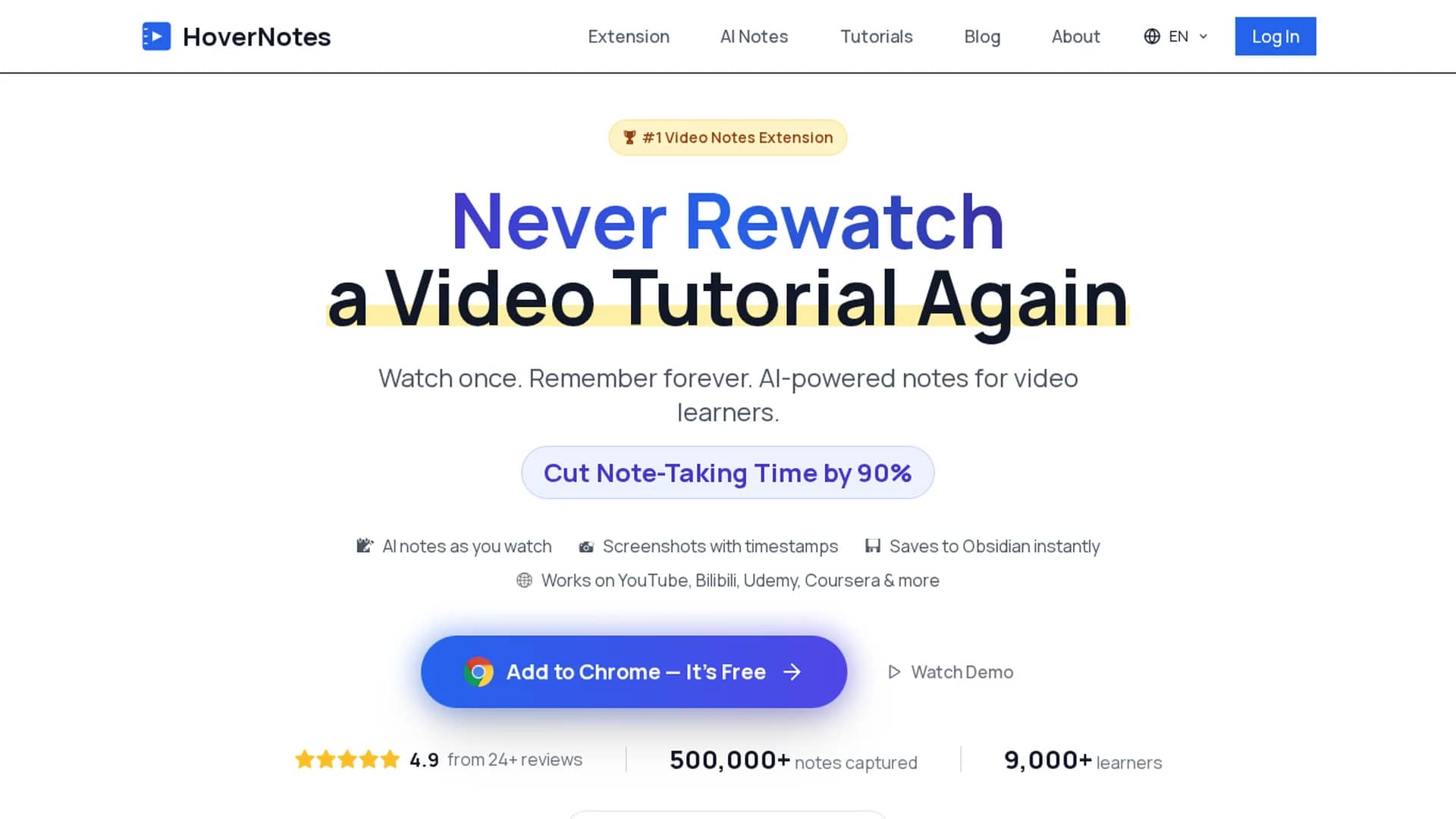 hovernotes homepage