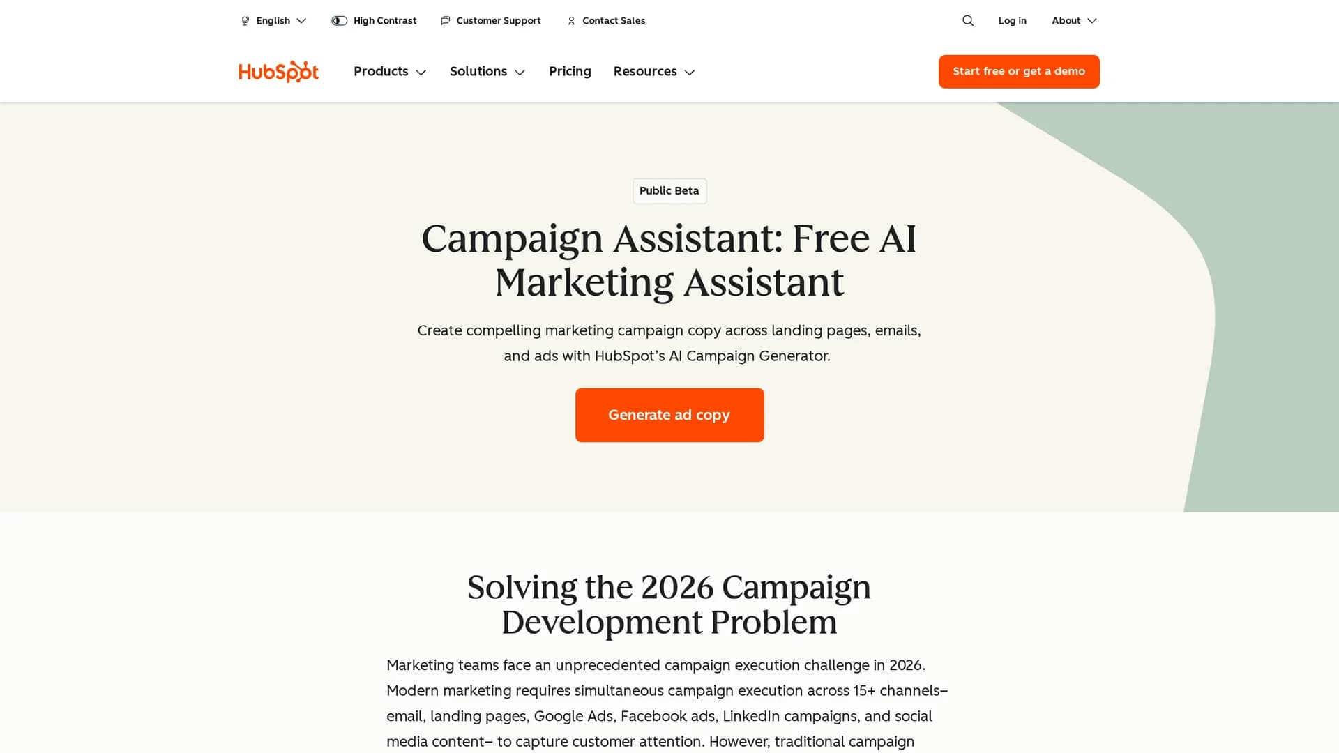 hubspot-campaign-assistant homepage