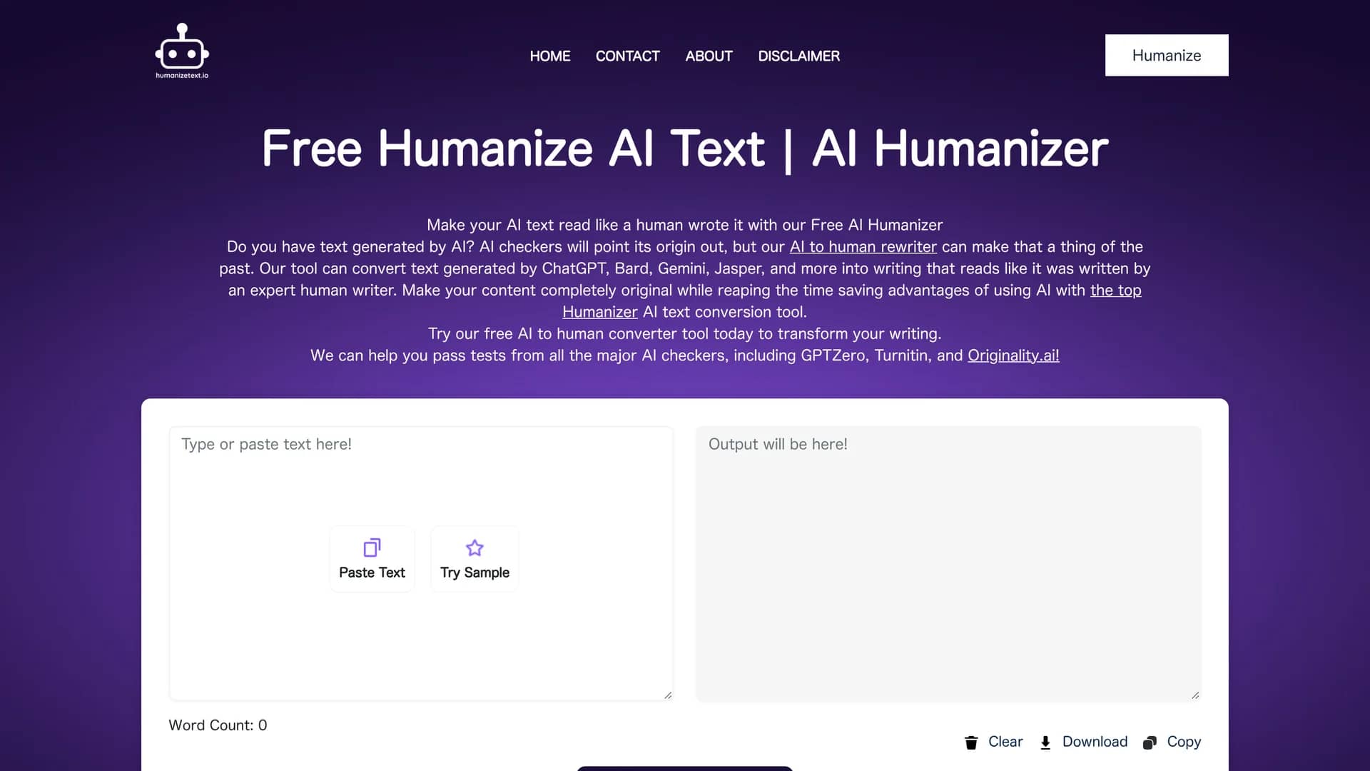 humanize-ai homepage