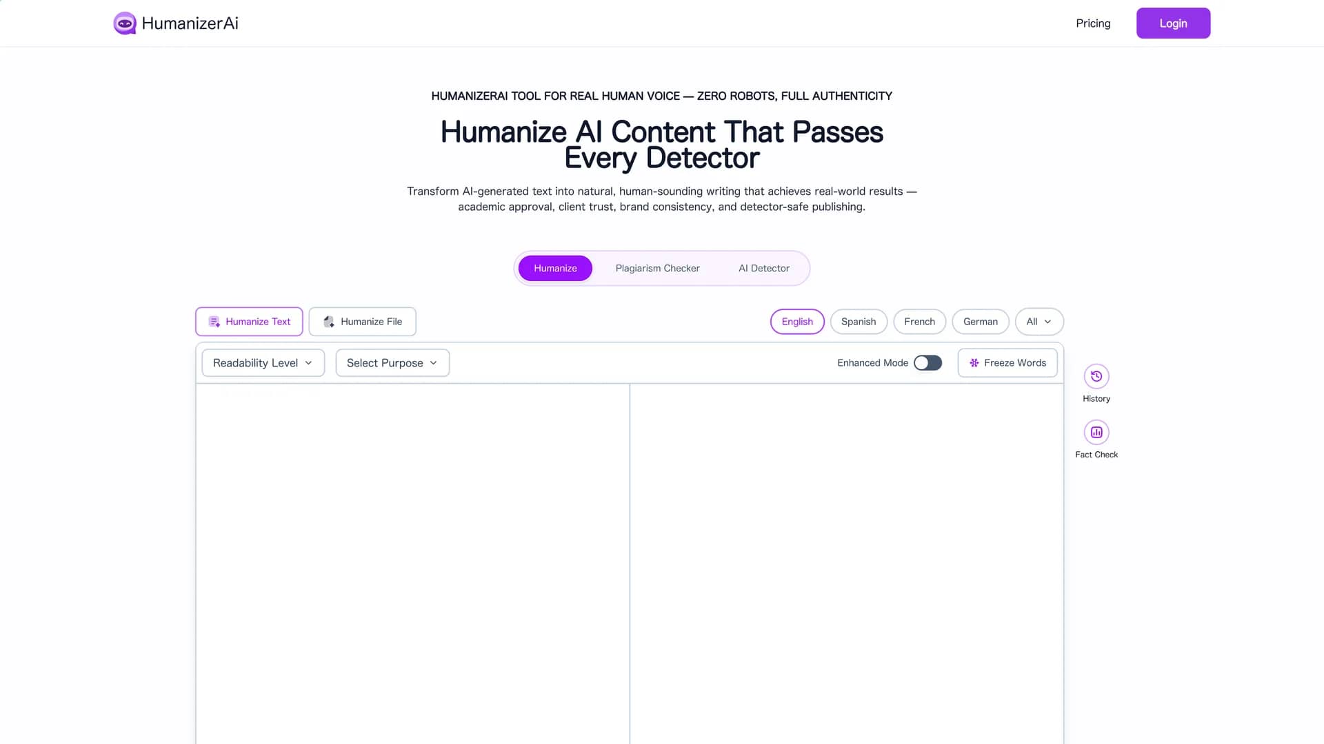 humanizerai-ai homepage