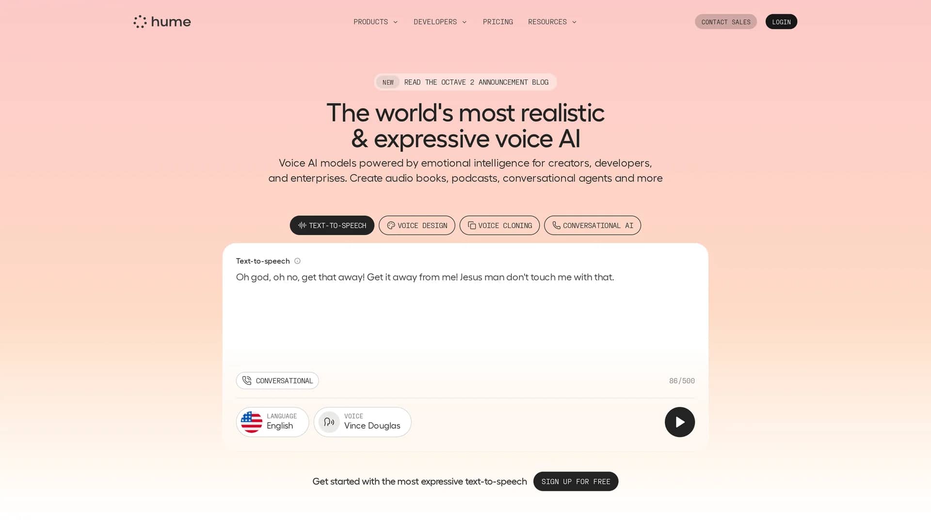 hume-ai homepage